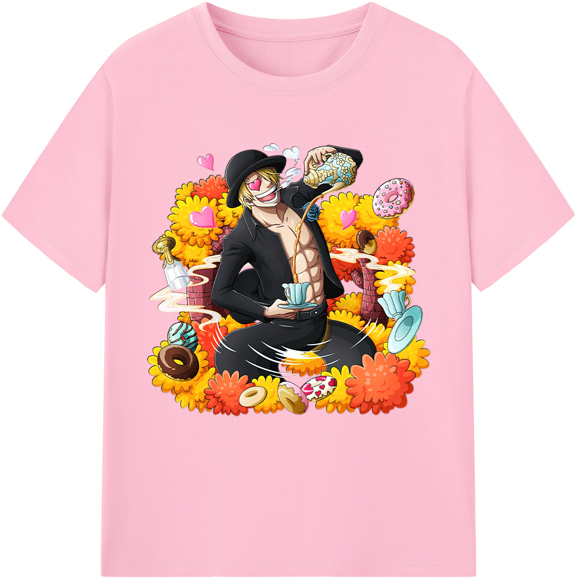 ワンピース サンジ ONE PIECE Sanji 綿100％半袖Tシャツ（フロントプリント）