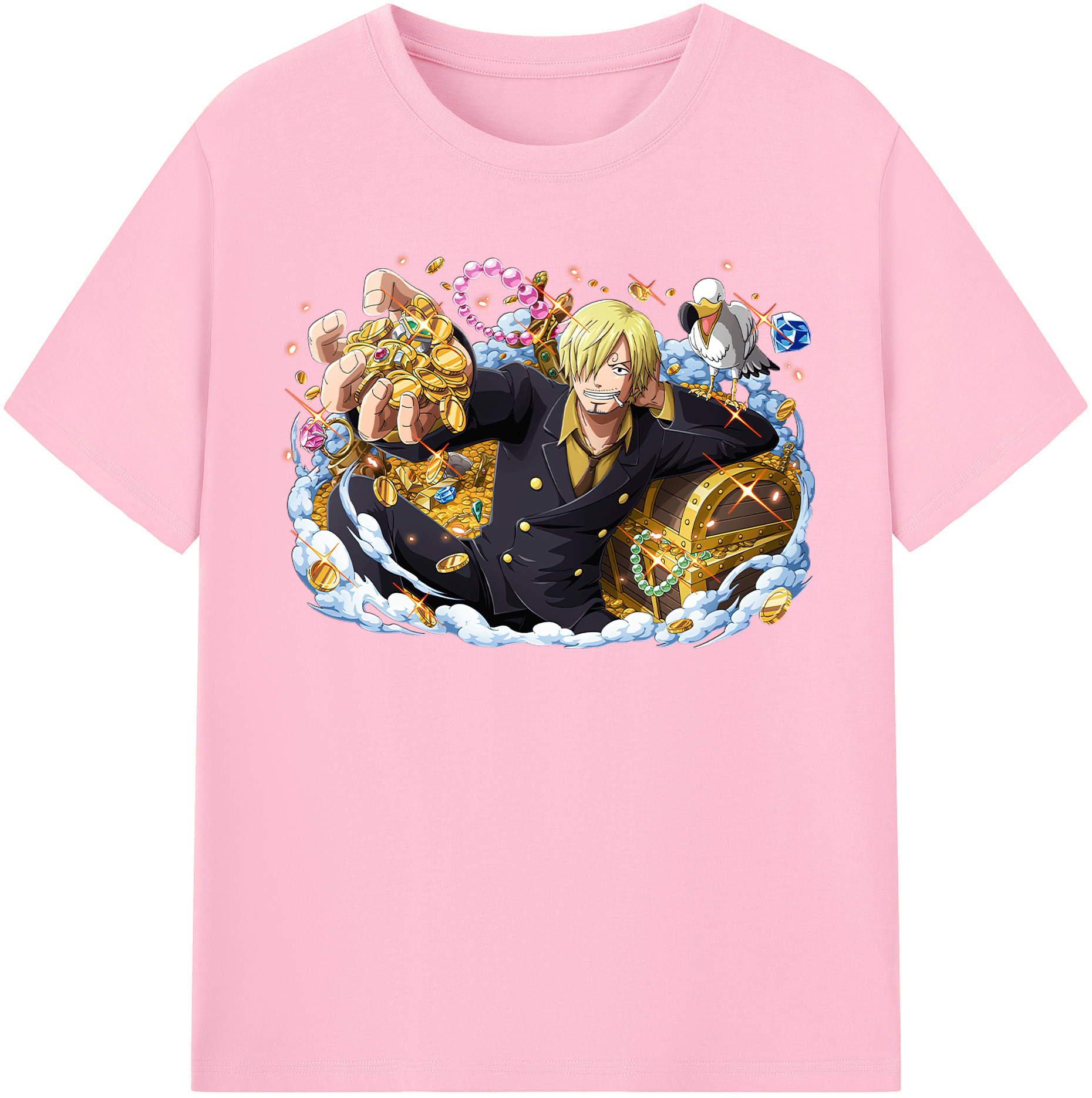 ワンピース サンジ ONE PIECE Sanji 綿100％半袖Tシャツ（フロントプリント）