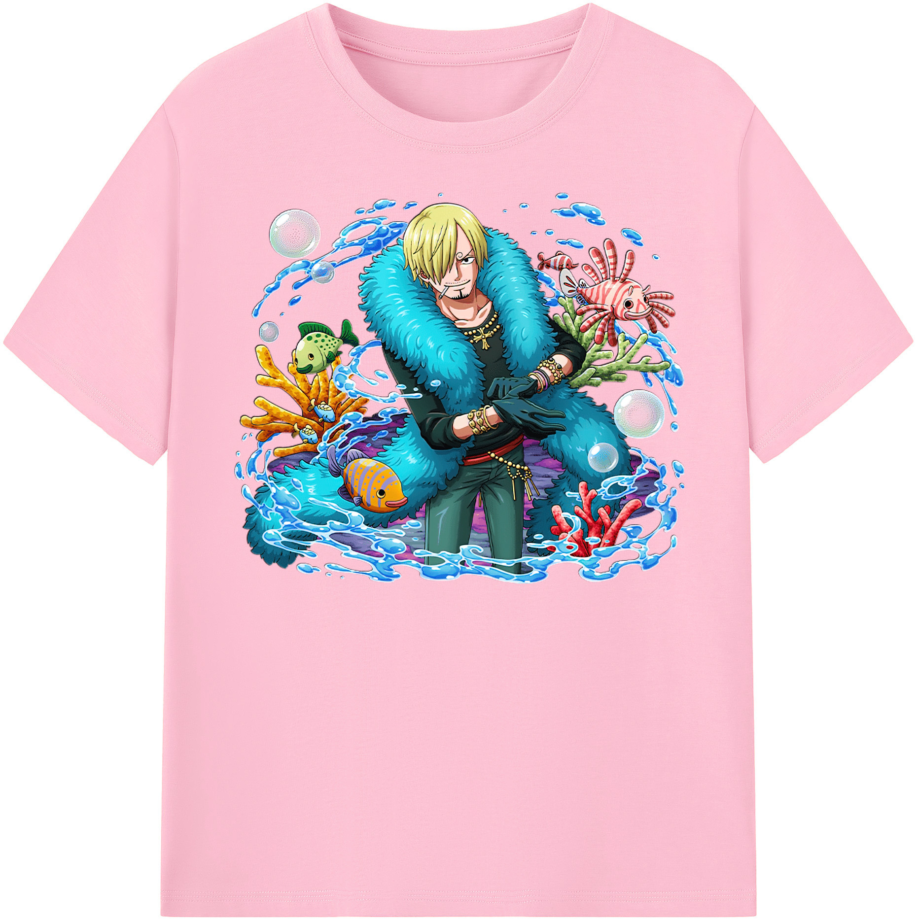 ワンピース サンジ ONE PIECE Sanji 綿100％半袖Tシャツ（フロントプリント）