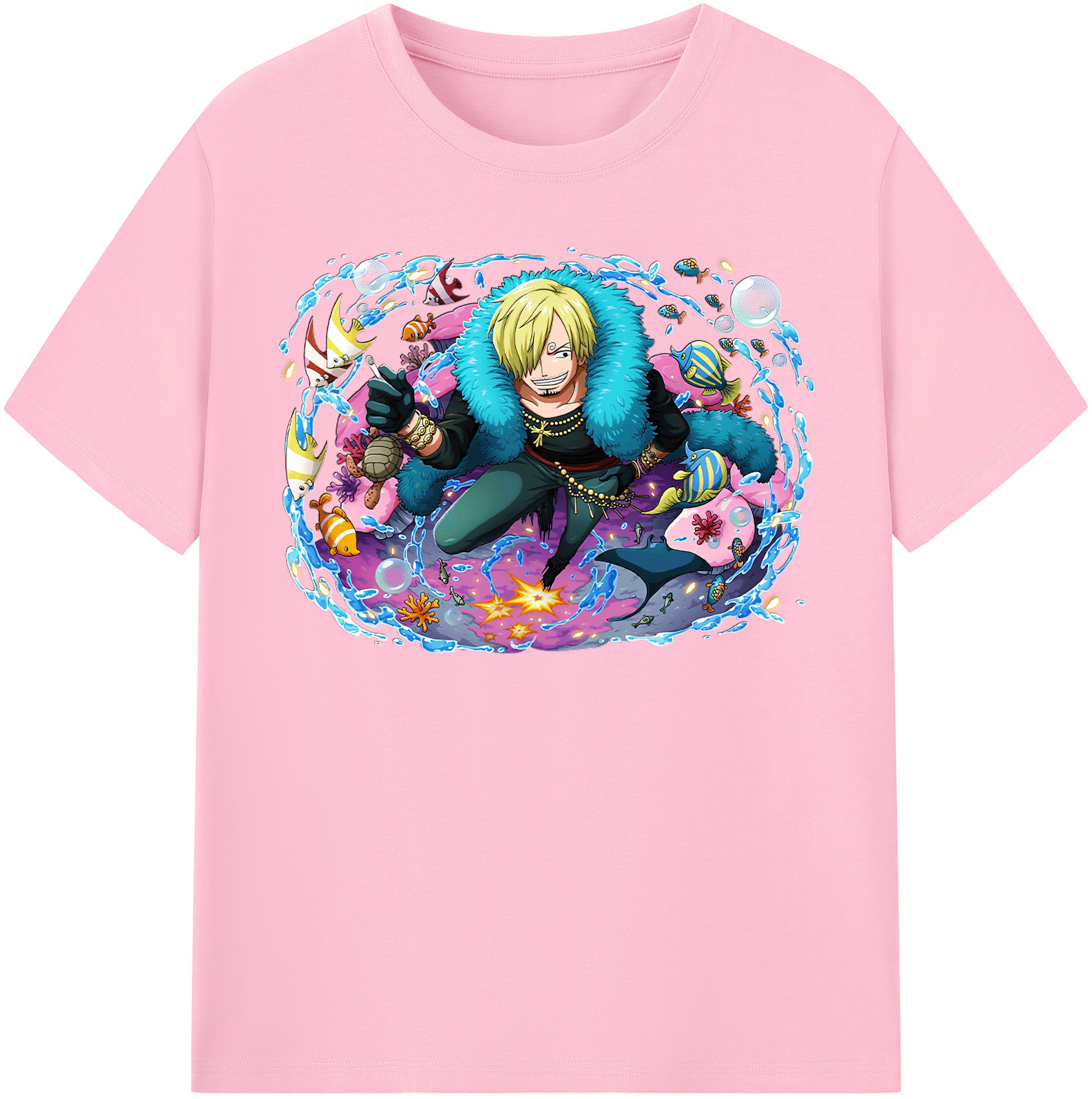 ワンピース サンジ ONE PIECE Sanji 綿100％半袖Tシャツ（フロントプリント）