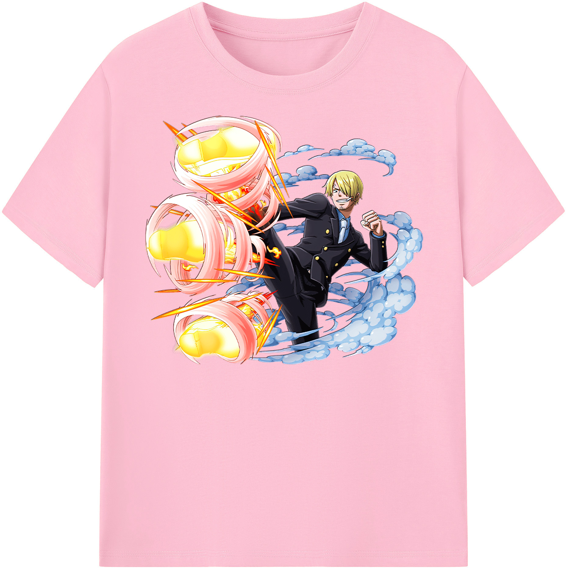 ワンピース サンジ ONE PIECE Sanji 綿100％半袖Tシャツ（フロントプリント）