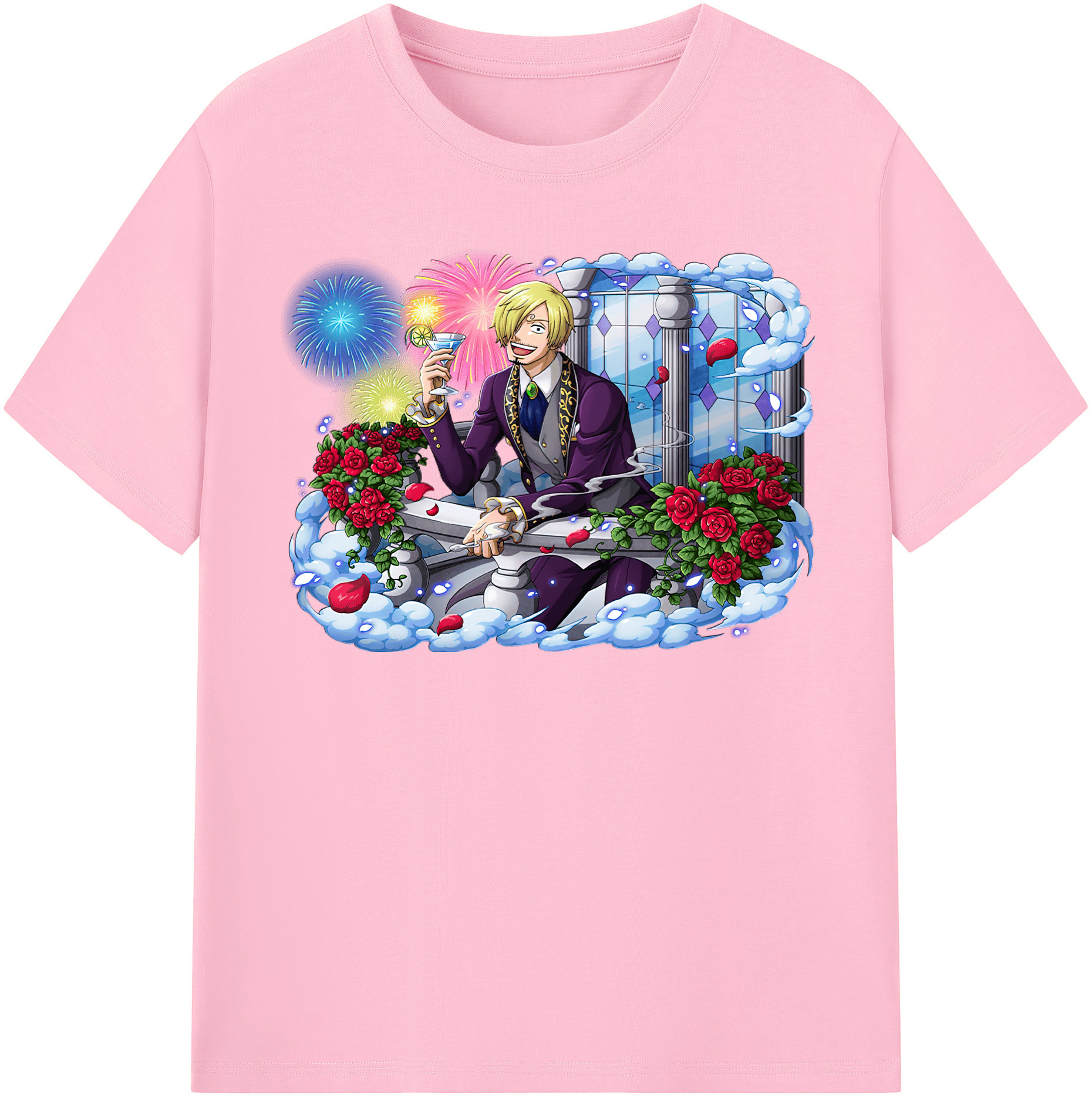 ワンピース サンジ ONE PIECE Sanji 綿100％半袖Tシャツ（フロントプリント）