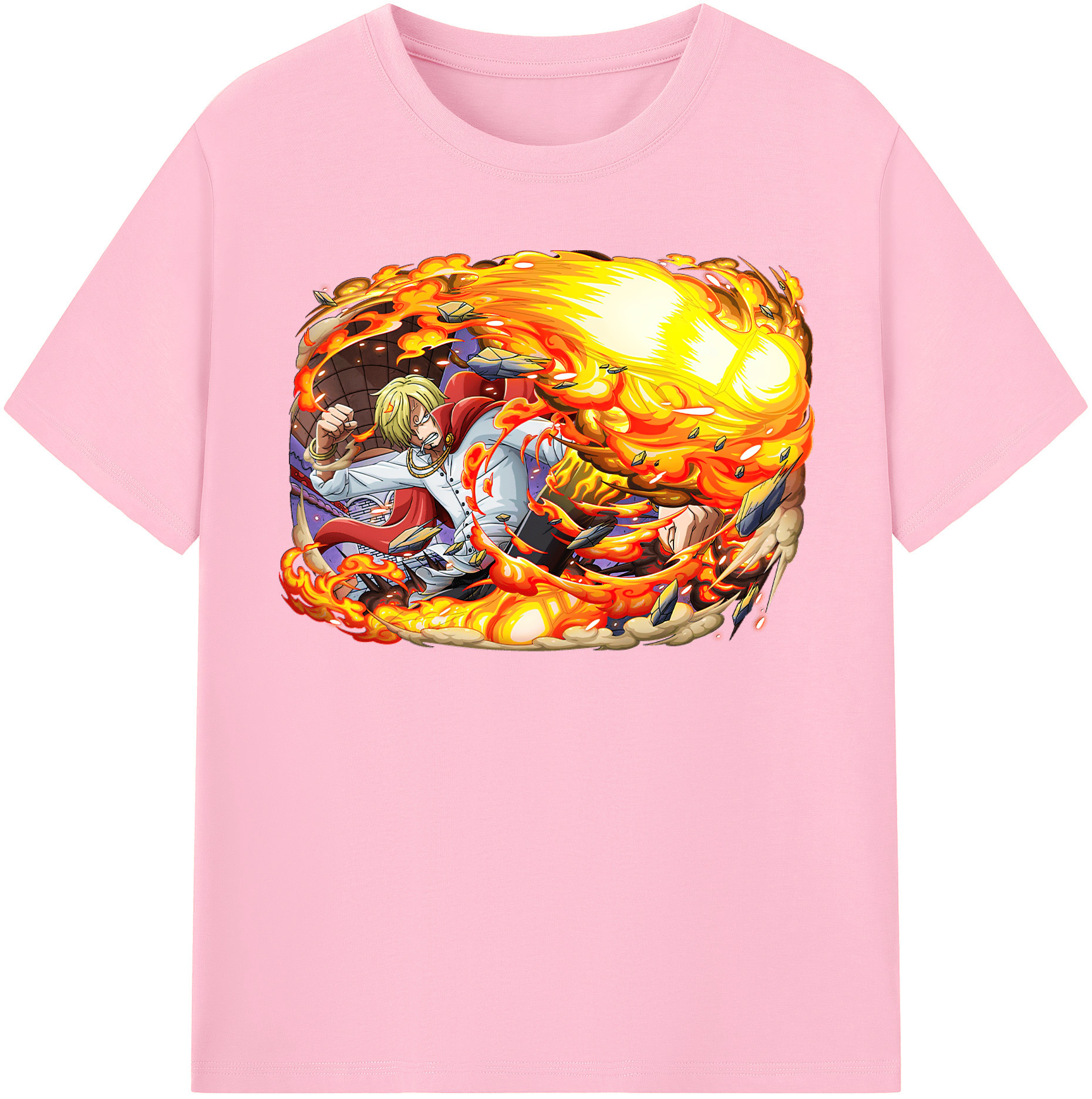 ワンピース サンジ ONE PIECE Sanji 綿100％半袖Tシャツ（フロントプリント）
