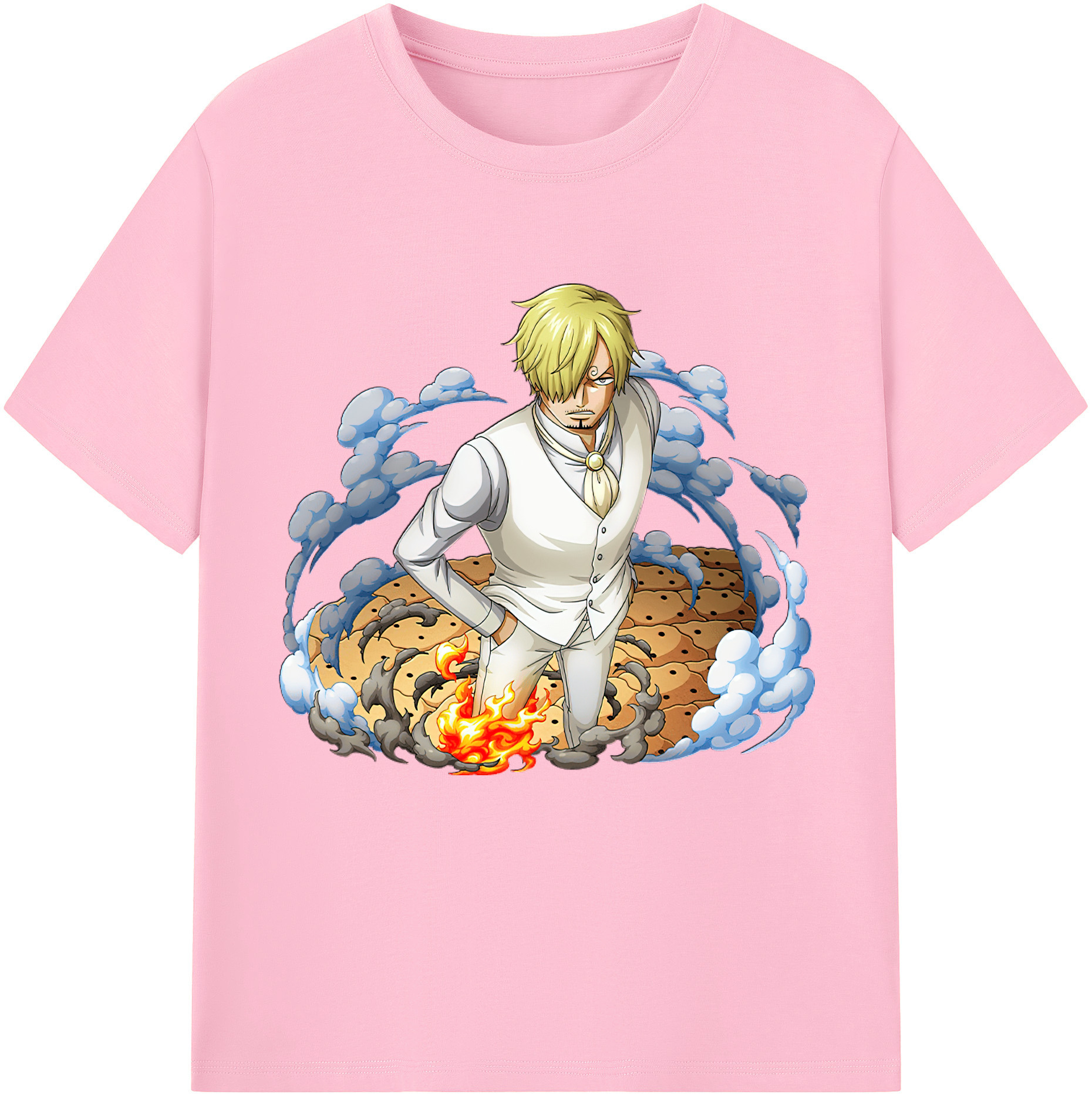 ワンピース サンジ ONE PIECE Sanji 綿100％半袖Tシャツ（フロントプリント）