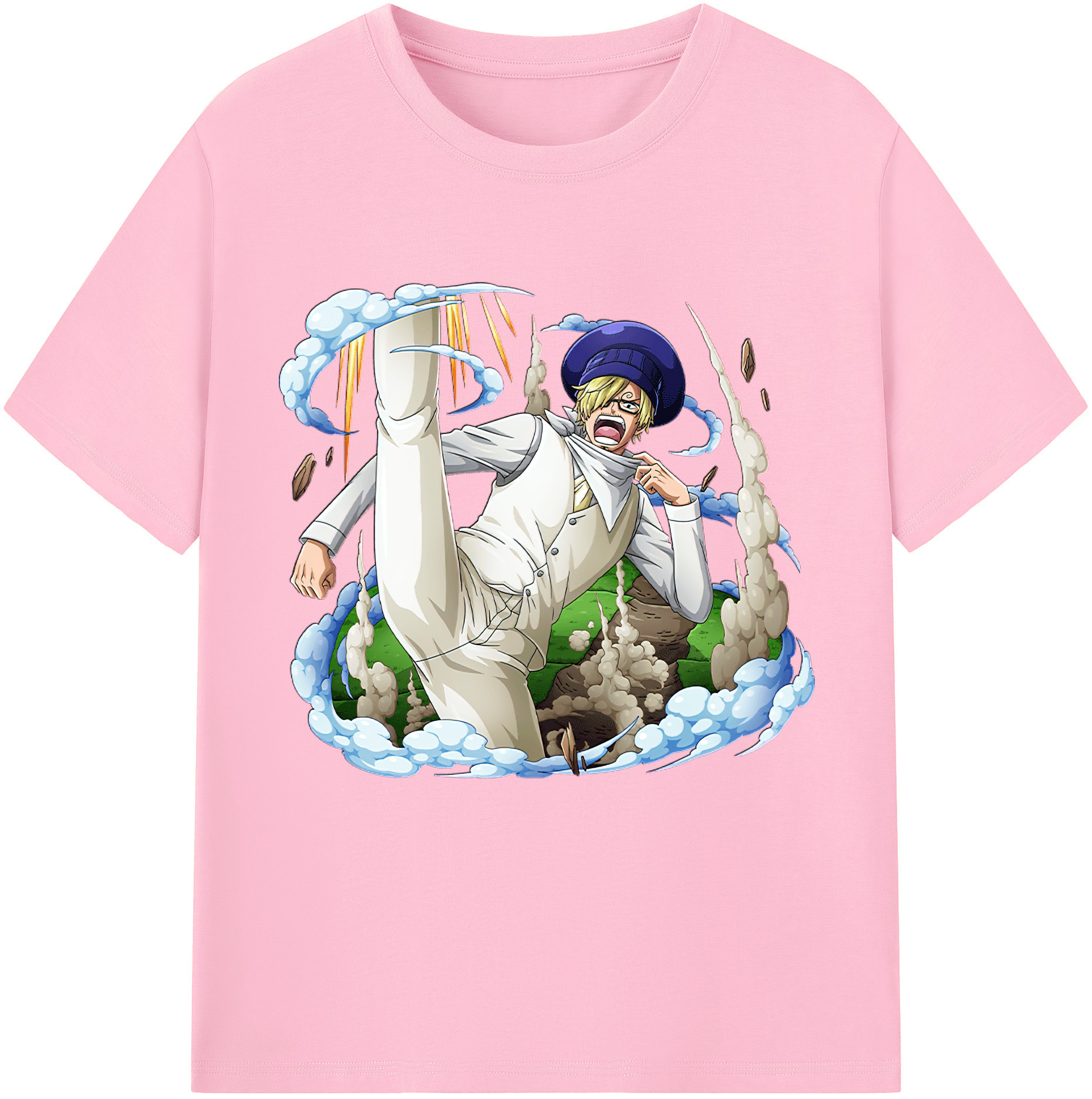 ワンピース サンジ ONE PIECE Sanji 綿100％半袖Tシャツ（フロントプリント）