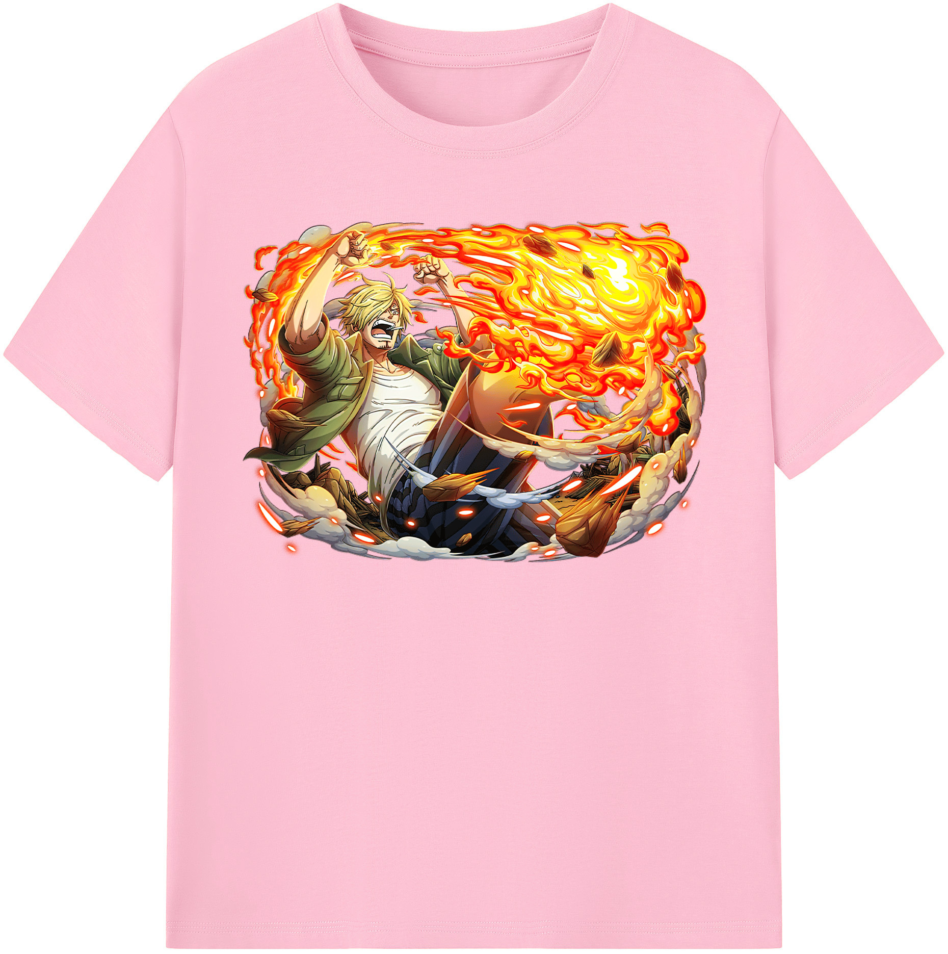 ワンピース サンジ ONE PIECE Sanji 綿100％半袖Tシャツ（フロントプリント）