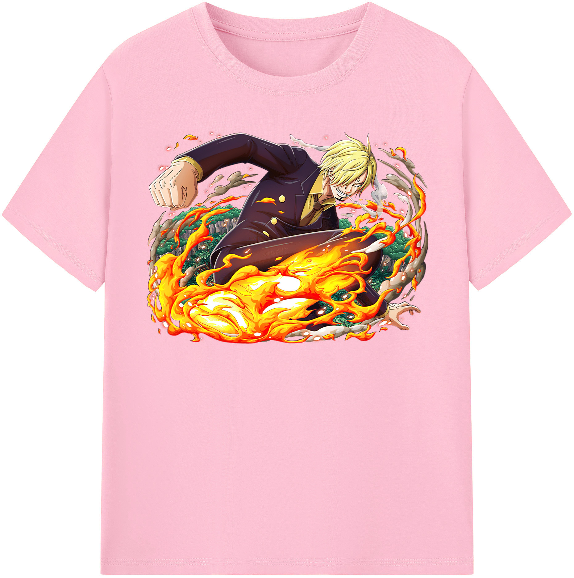 ワンピース サンジ ONE PIECE Sanji 綿100％半袖Tシャツ（フロントプリント）