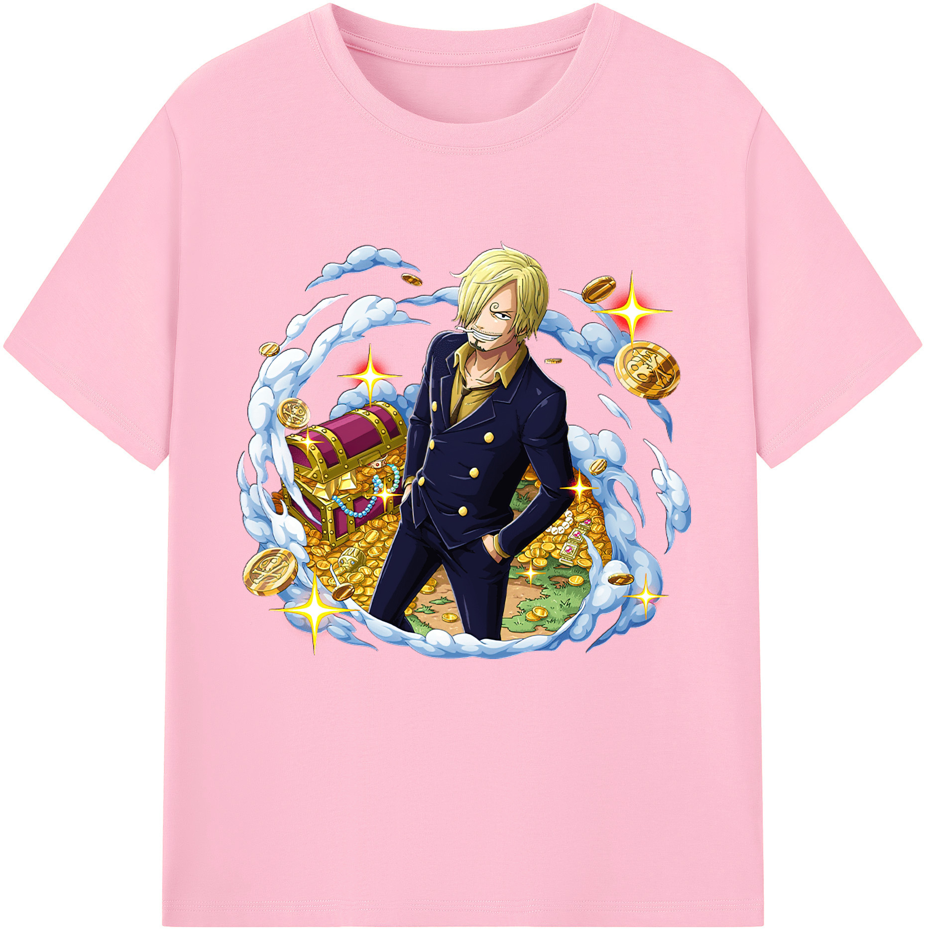 ワンピース サンジ ONE PIECE Sanji 綿100％半袖Tシャツ（フロントプリント）