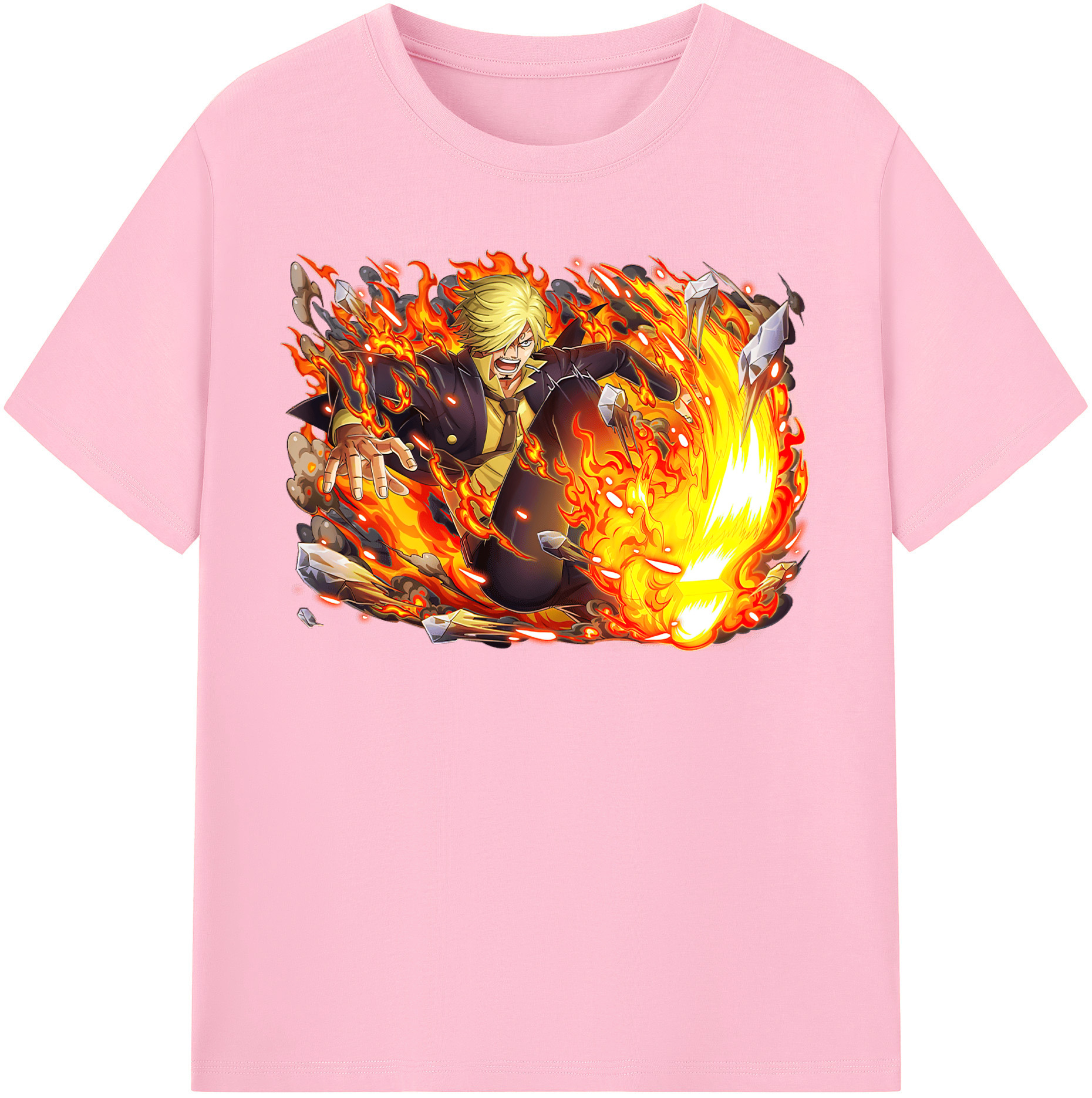 ワンピース サンジ ONE PIECE Sanji 綿100％半袖Tシャツ（フロントプリント）
