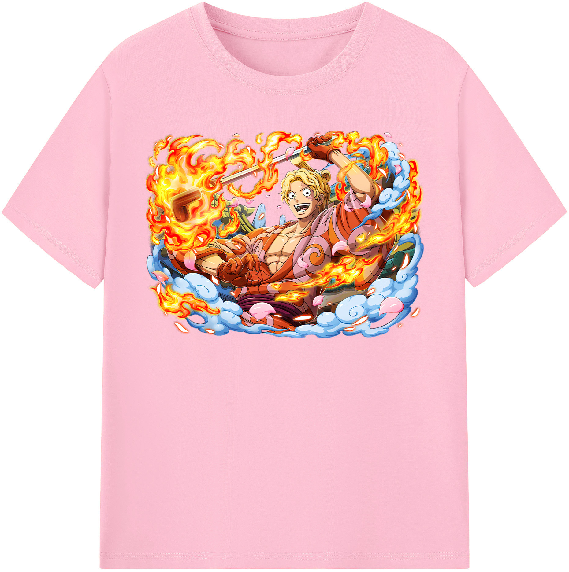 ワンピース サンジ ONE PIECE Sanji 綿100％半袖Tシャツ（フロントプリント）