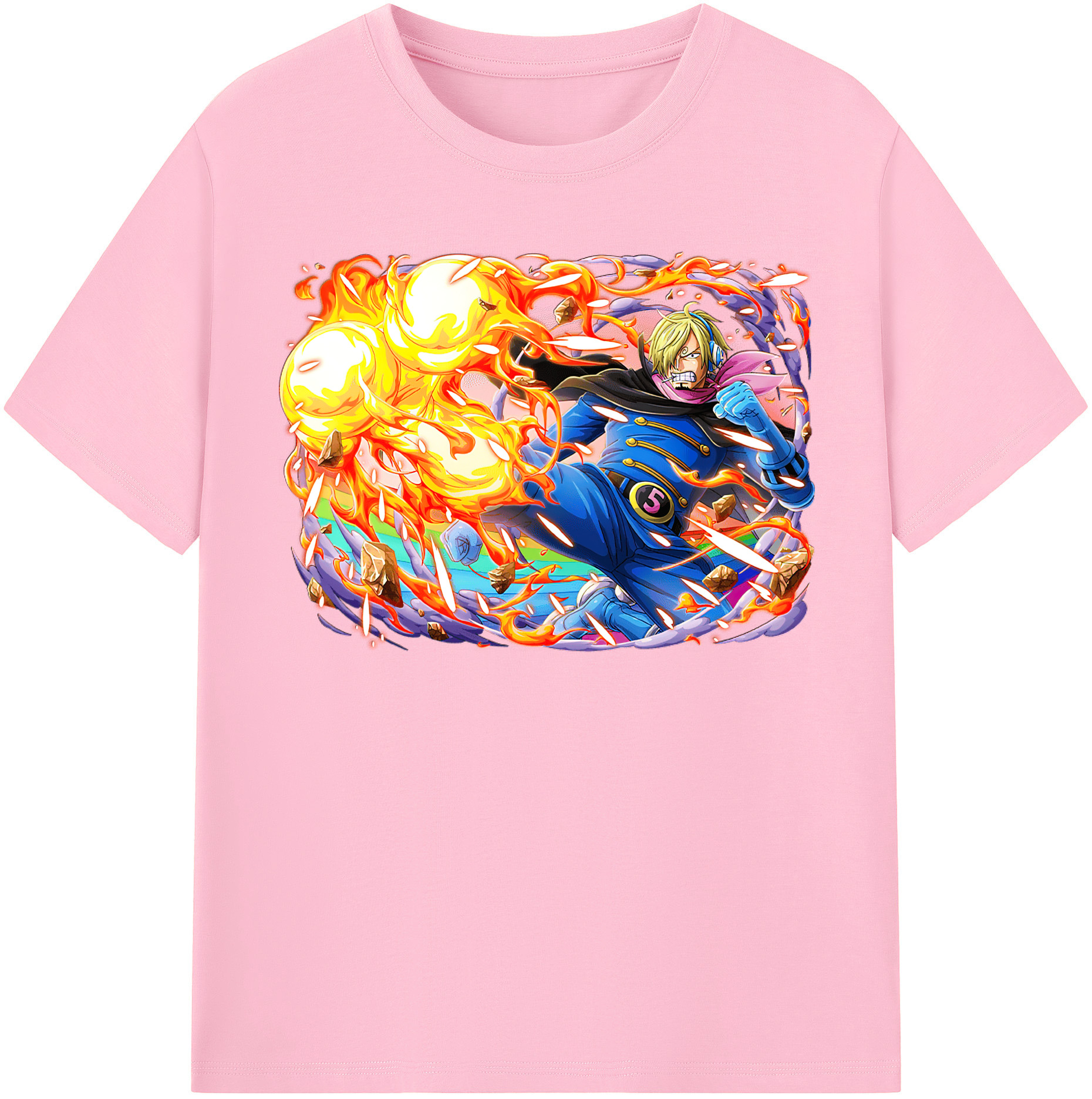 ワンピース サンジ ONE PIECE Sanji 綿100％半袖Tシャツ（フロントプリント）