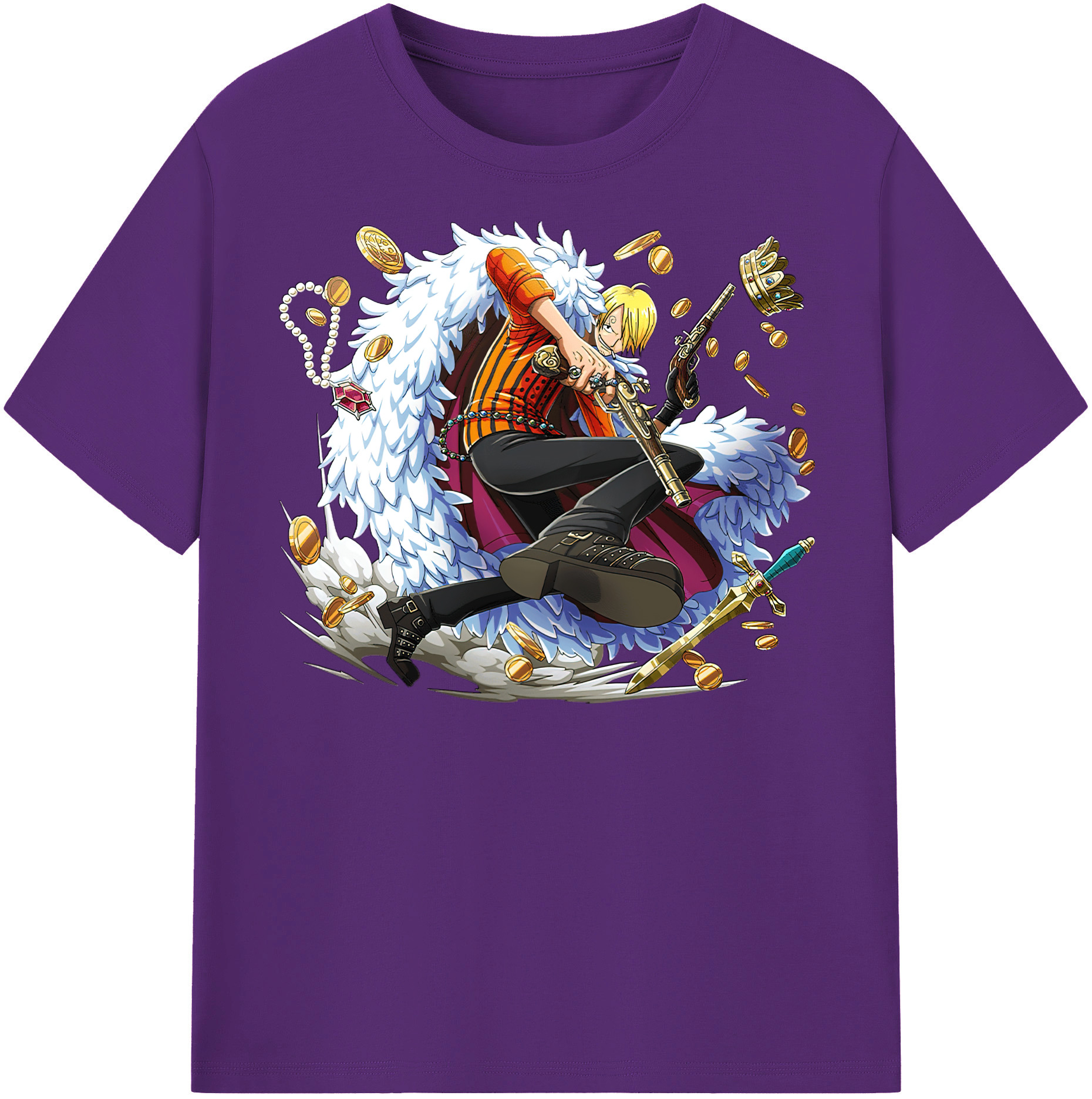 ワンピース サンジ ONE PIECE Sanji 綿100％半袖Tシャツ（フロントプリント）