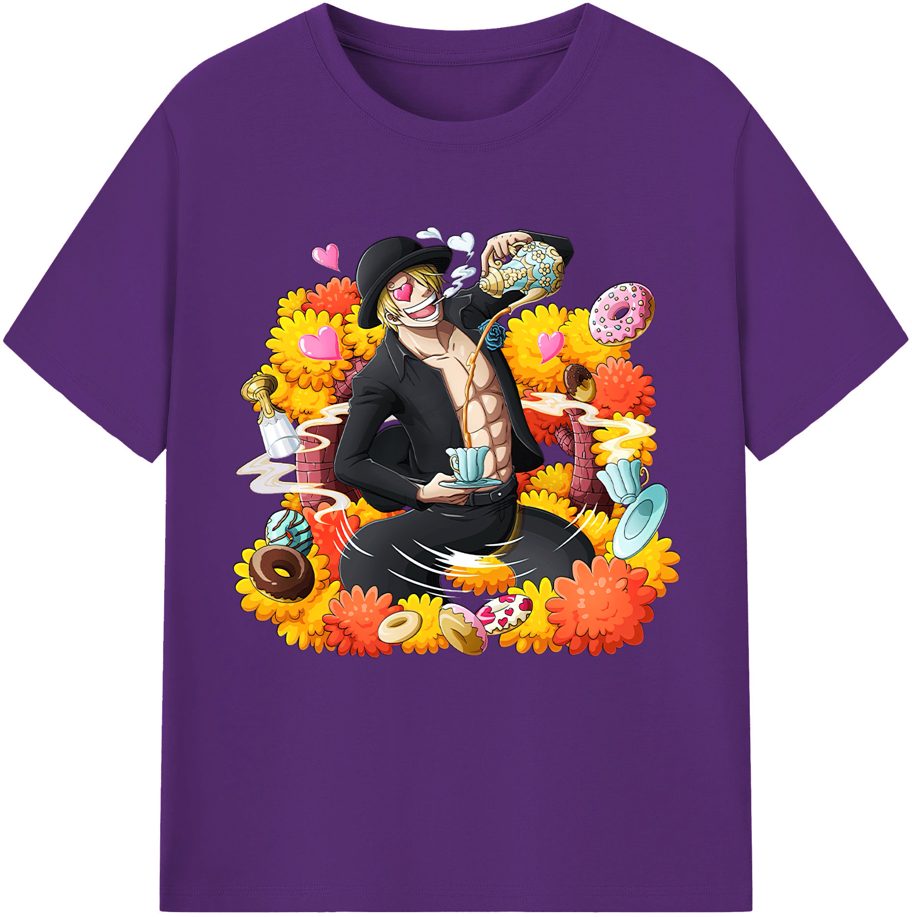 ワンピース サンジ ONE PIECE Sanji 綿100％半袖Tシャツ（フロントプリント）