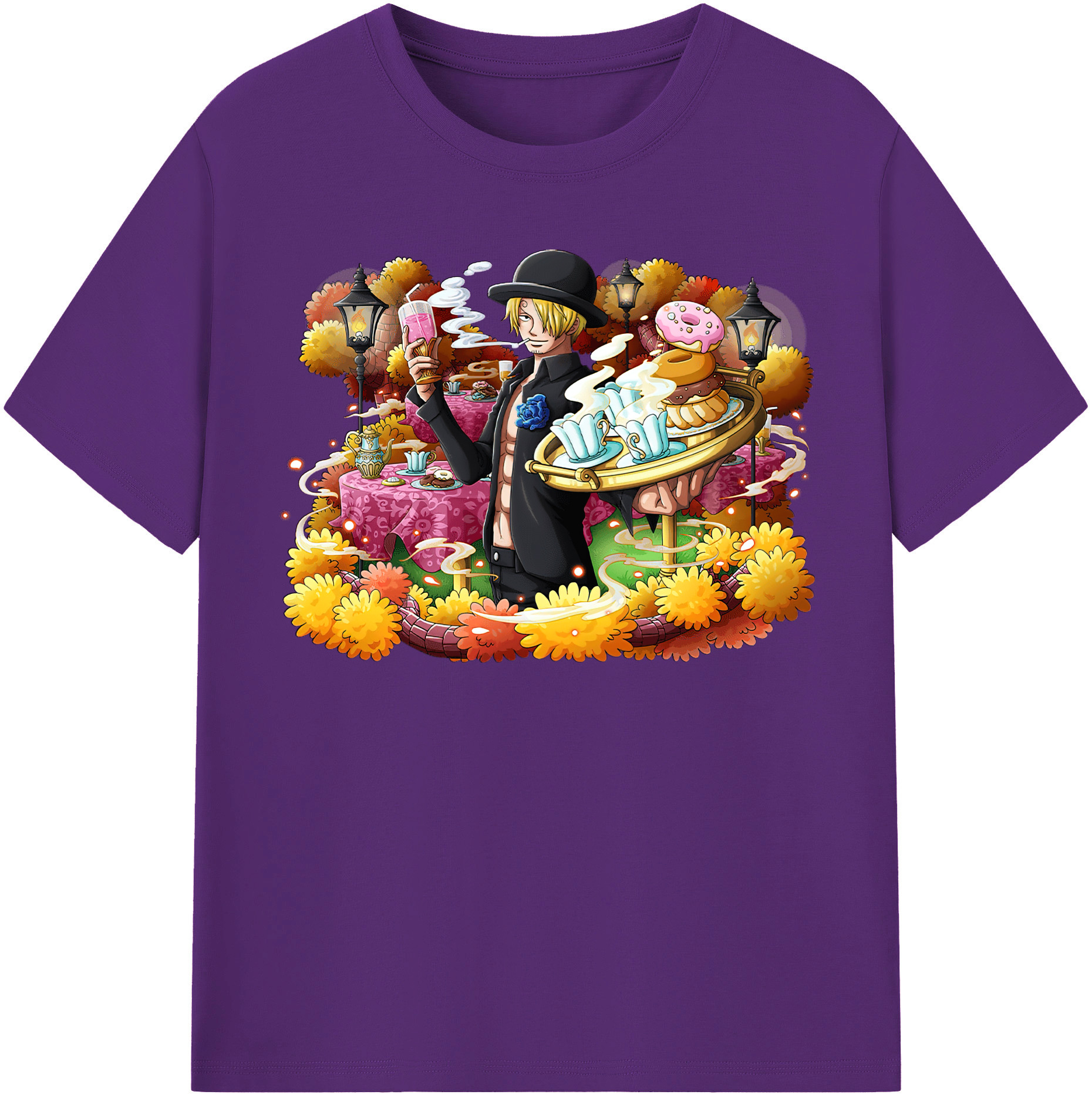 ワンピース サンジ ONE PIECE Sanji 綿100％半袖Tシャツ（フロントプリント）