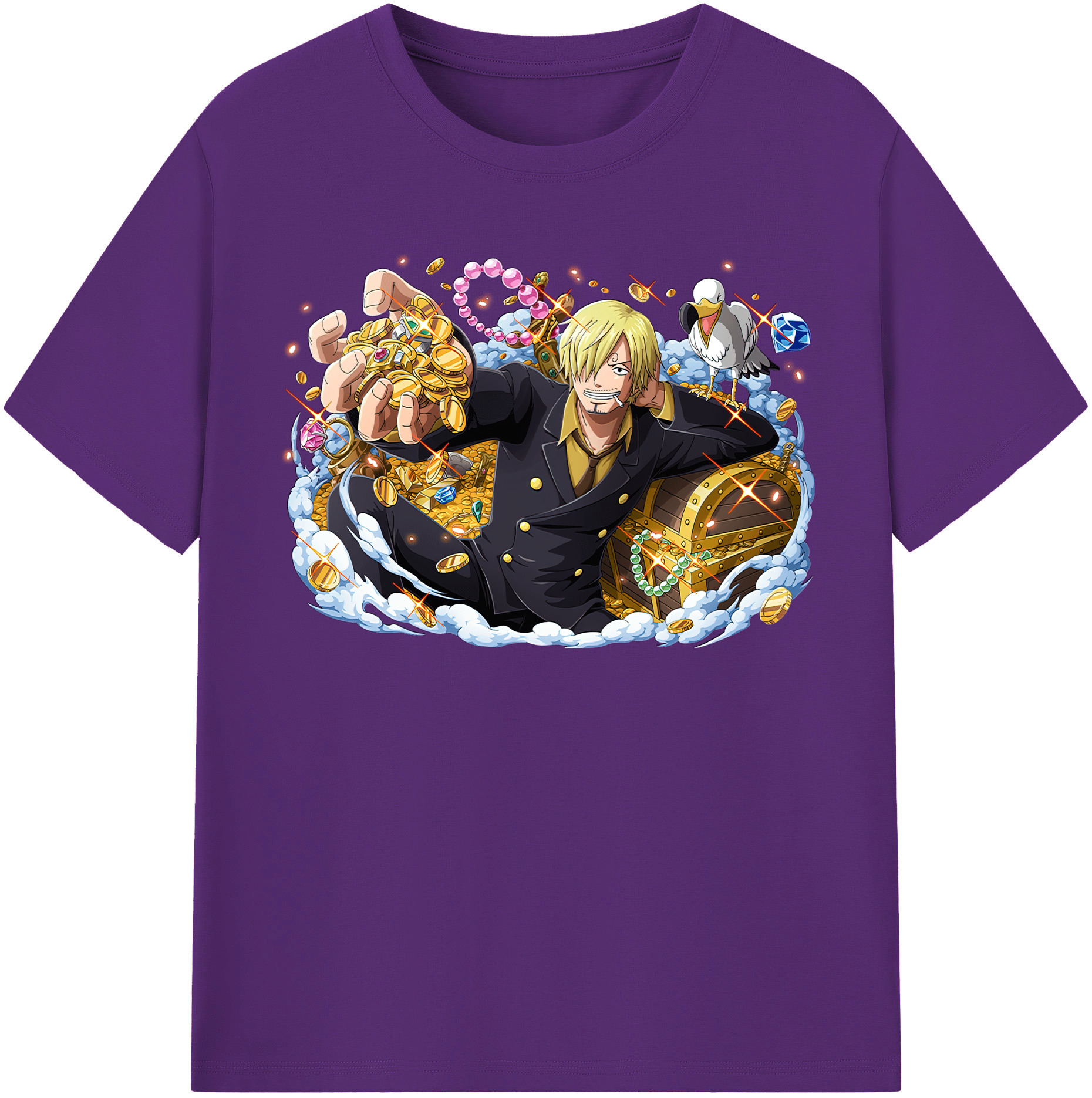 ワンピース サンジ ONE PIECE Sanji 綿100％半袖Tシャツ（フロントプリント）