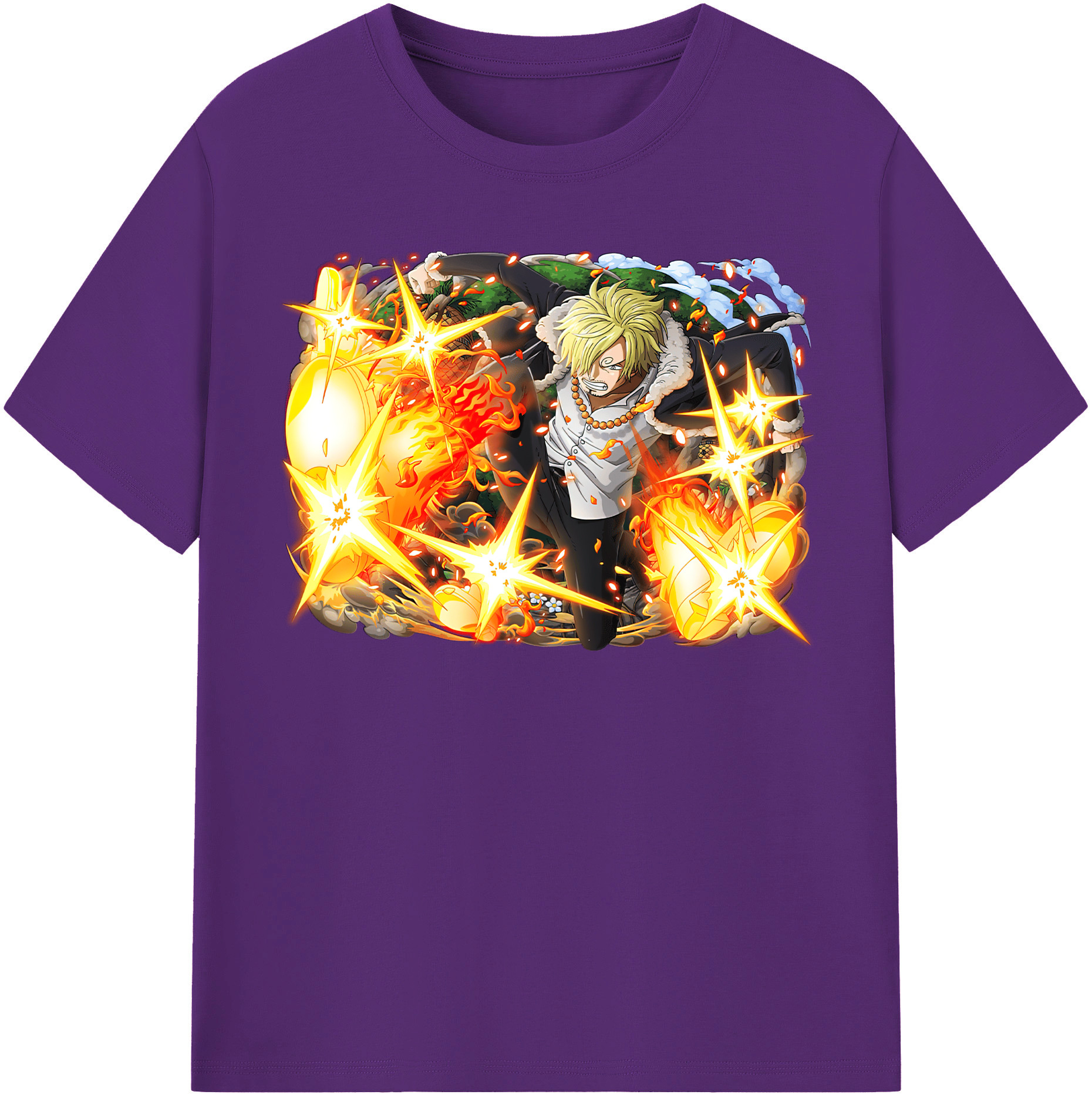 ワンピース サンジ ONE PIECE Sanji 綿100％半袖Tシャツ（フロントプリント）