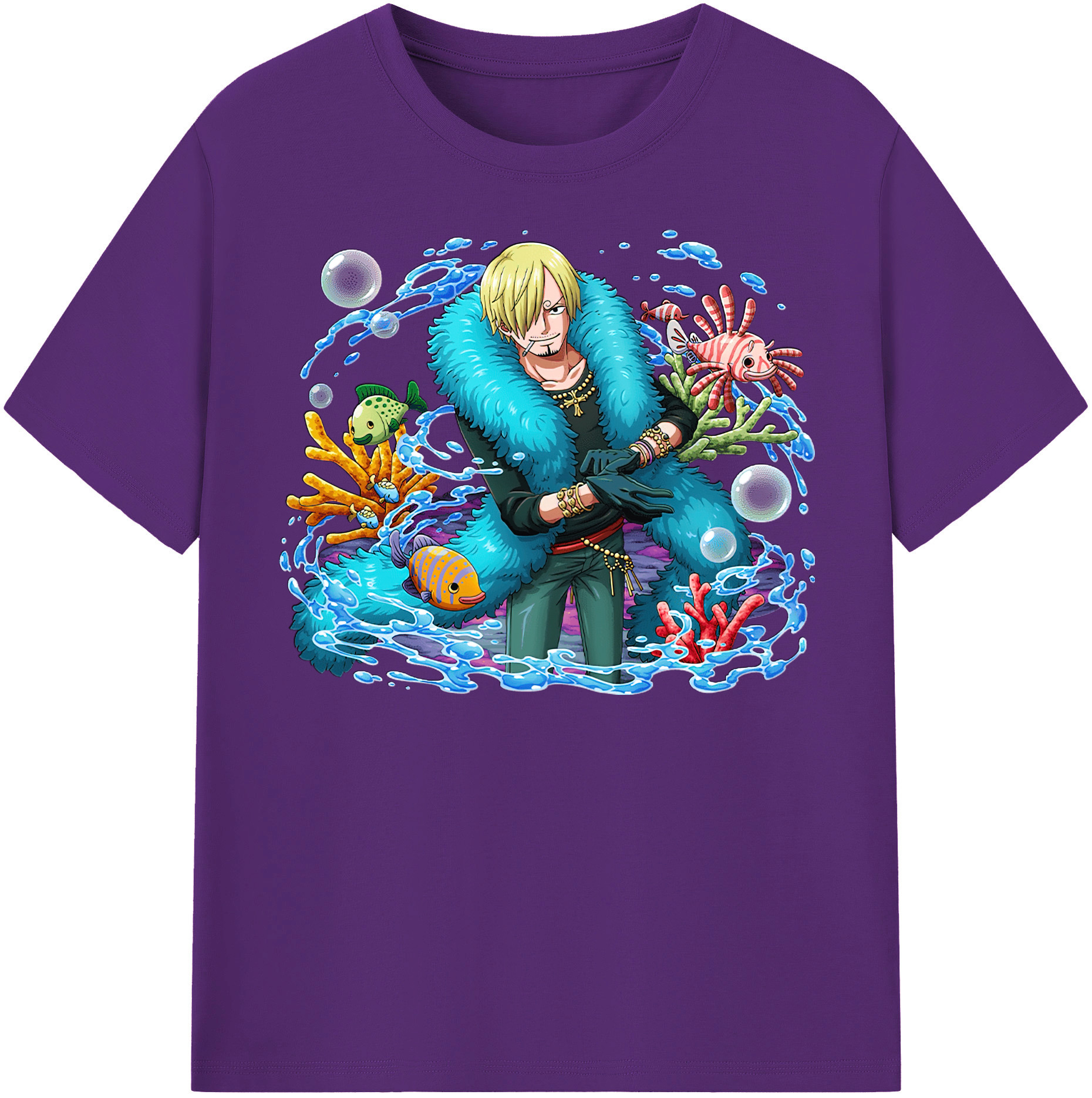 ワンピース サンジ ONE PIECE Sanji 綿100％半袖Tシャツ（フロントプリント）