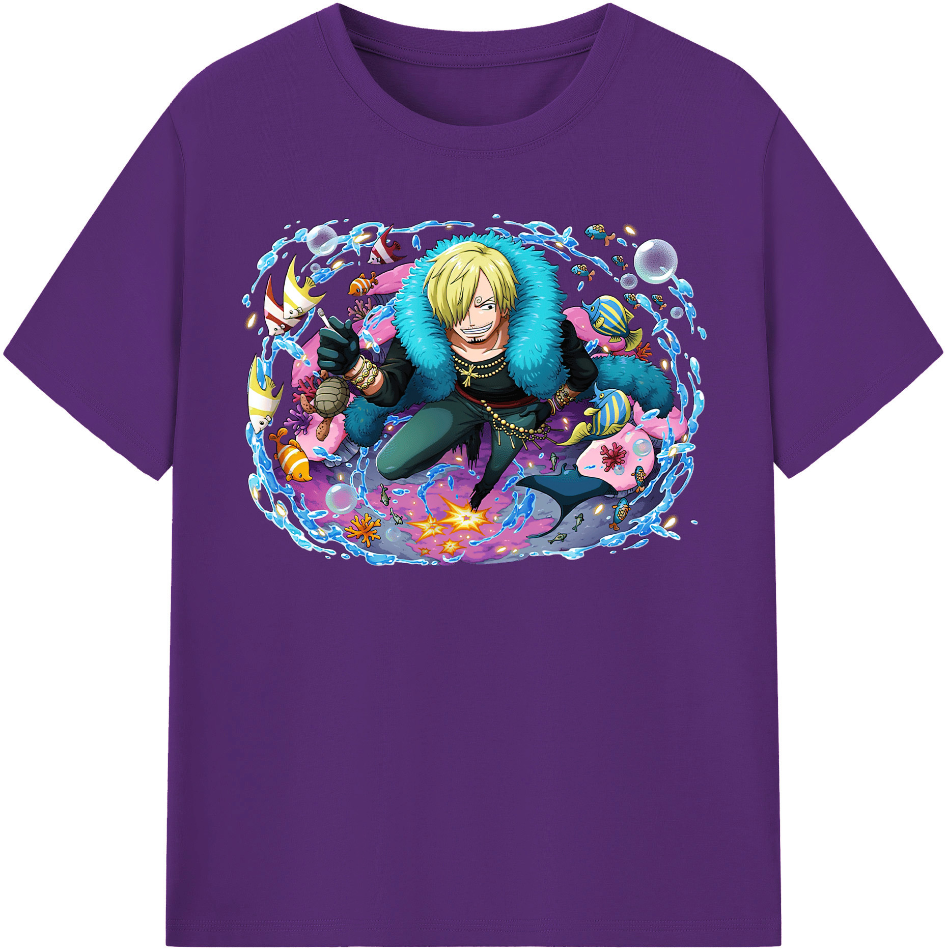 ワンピース サンジ ONE PIECE Sanji 綿100％半袖Tシャツ（フロントプリント）