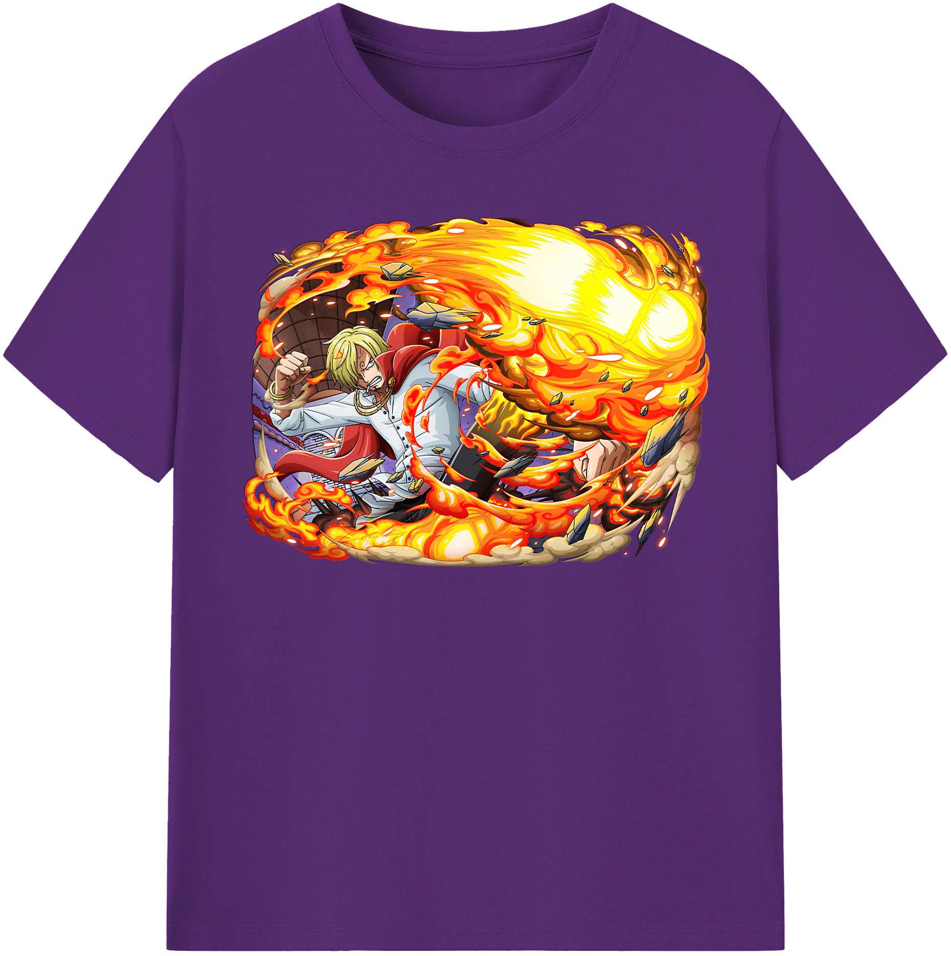 ワンピース サンジ ONE PIECE Sanji 綿100％半袖Tシャツ（フロントプリント）