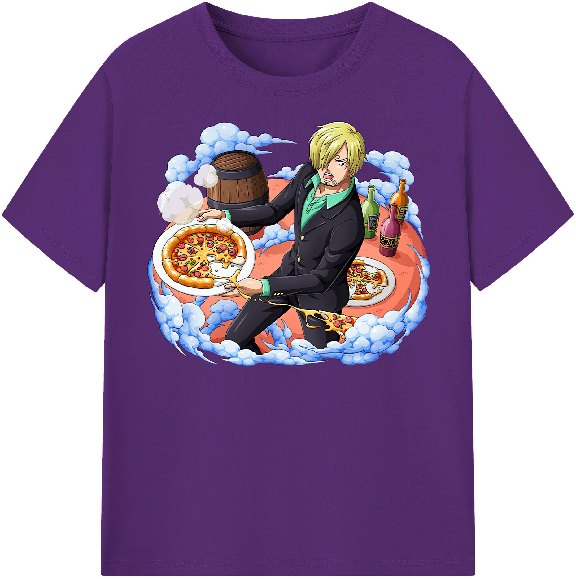ワンピース サンジ ONE PIECE Sanji 綿100％半袖Tシャツ（フロントプリント）