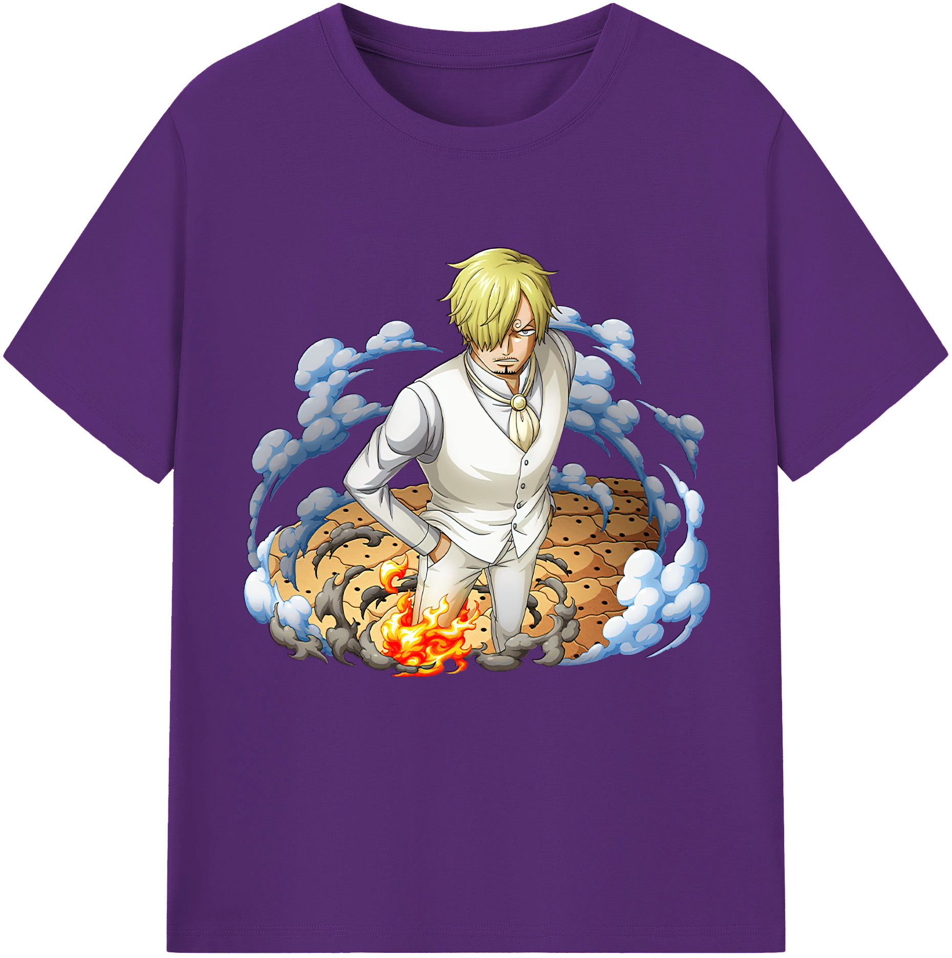 ワンピース サンジ ONE PIECE Sanji 綿100％半袖Tシャツ（フロントプリント）