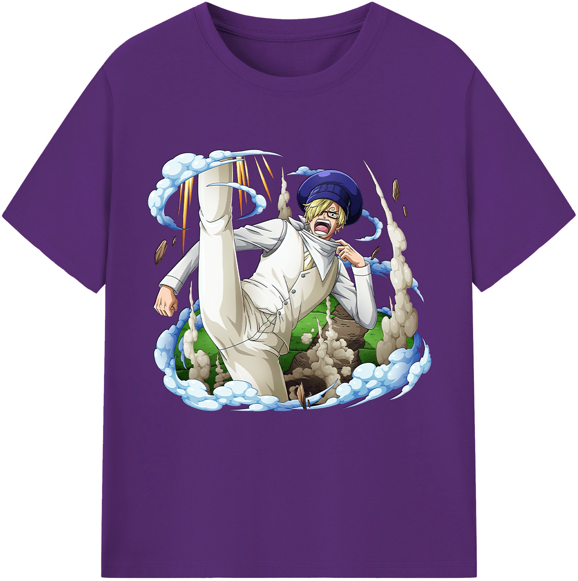 ワンピース サンジ ONE PIECE Sanji 綿100％半袖Tシャツ（フロントプリント）