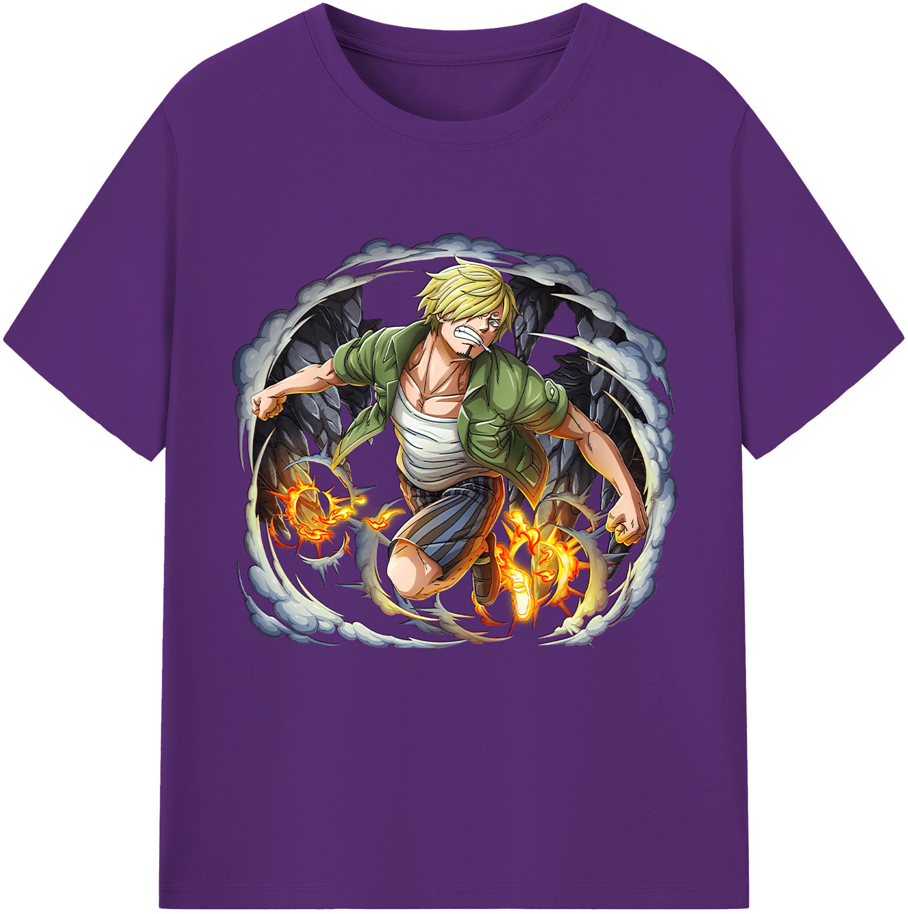 ワンピース サンジ ONE PIECE Sanji 綿100％半袖Tシャツ（フロントプリント）