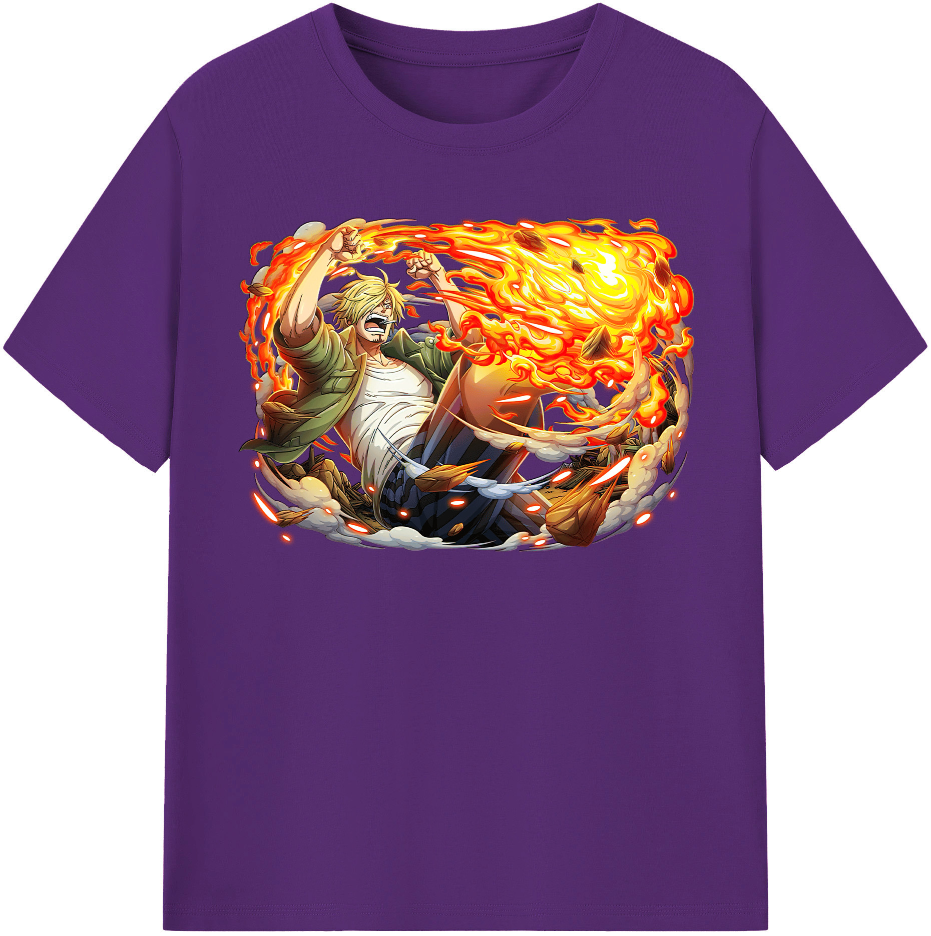 ワンピース サンジ ONE PIECE Sanji 綿100％半袖Tシャツ（フロントプリント）