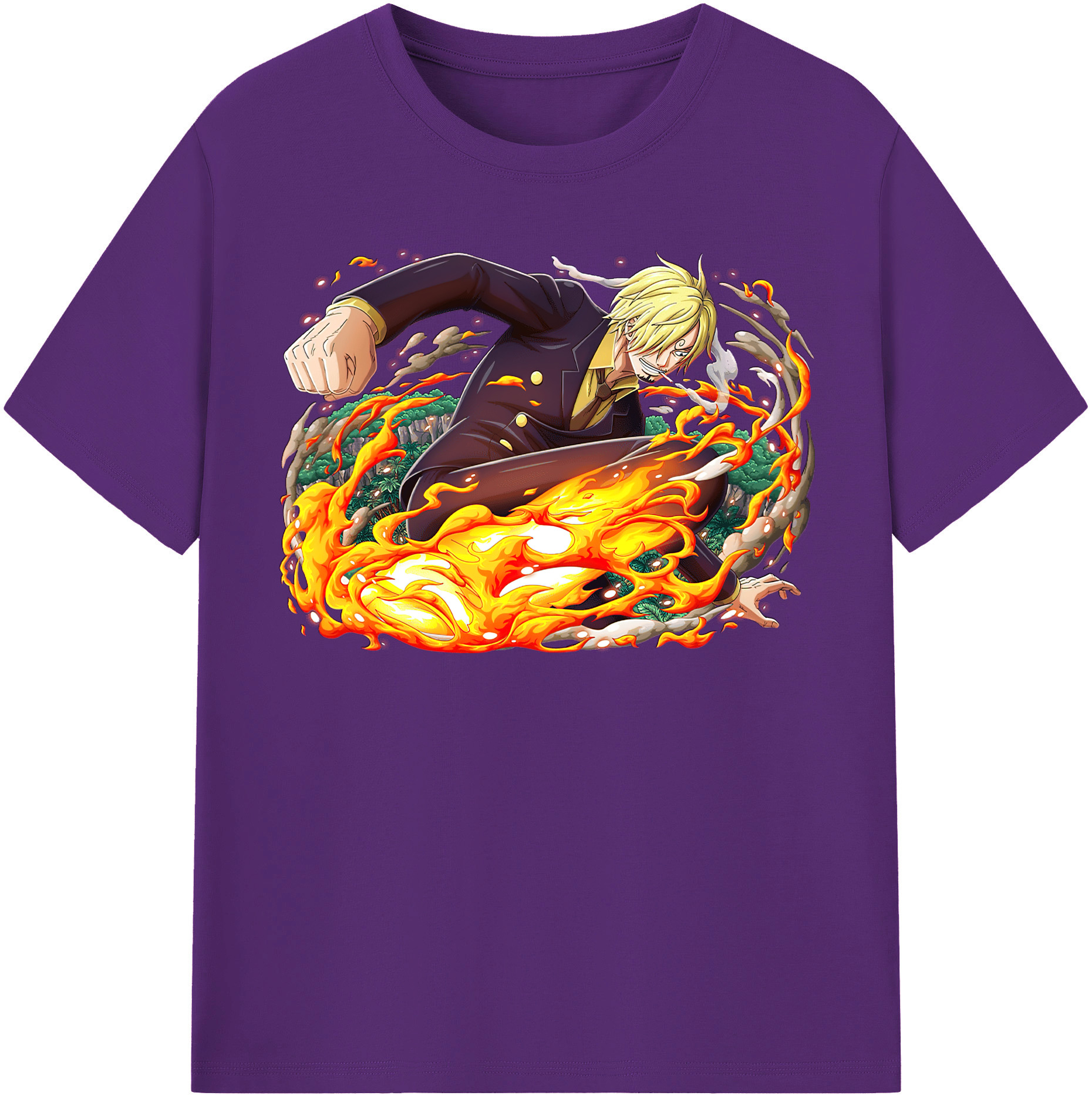 ワンピース サンジ ONE PIECE Sanji 綿100％半袖Tシャツ（フロントプリント）