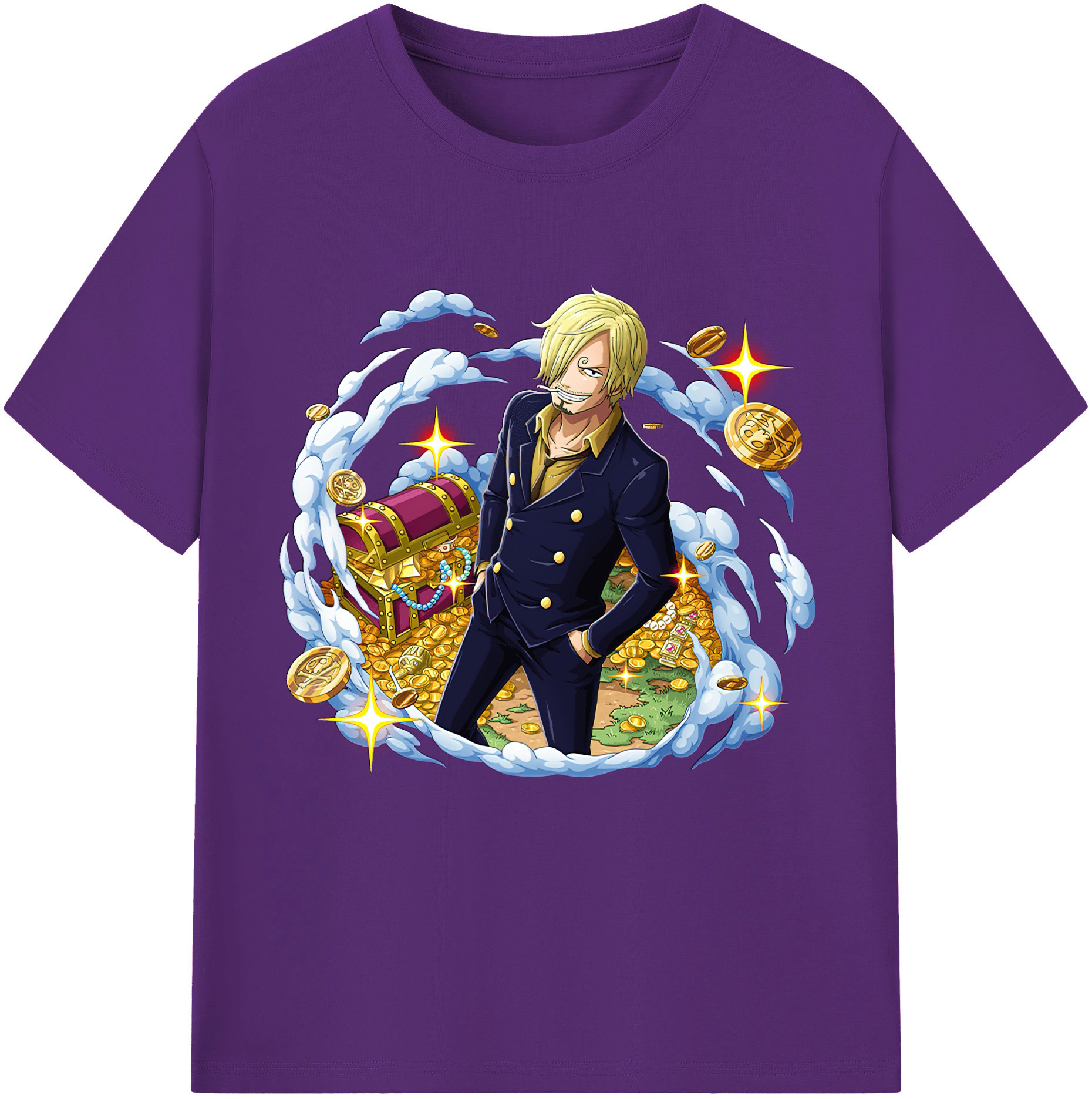 ワンピース サンジ ONE PIECE Sanji 綿100％半袖Tシャツ（フロントプリント）