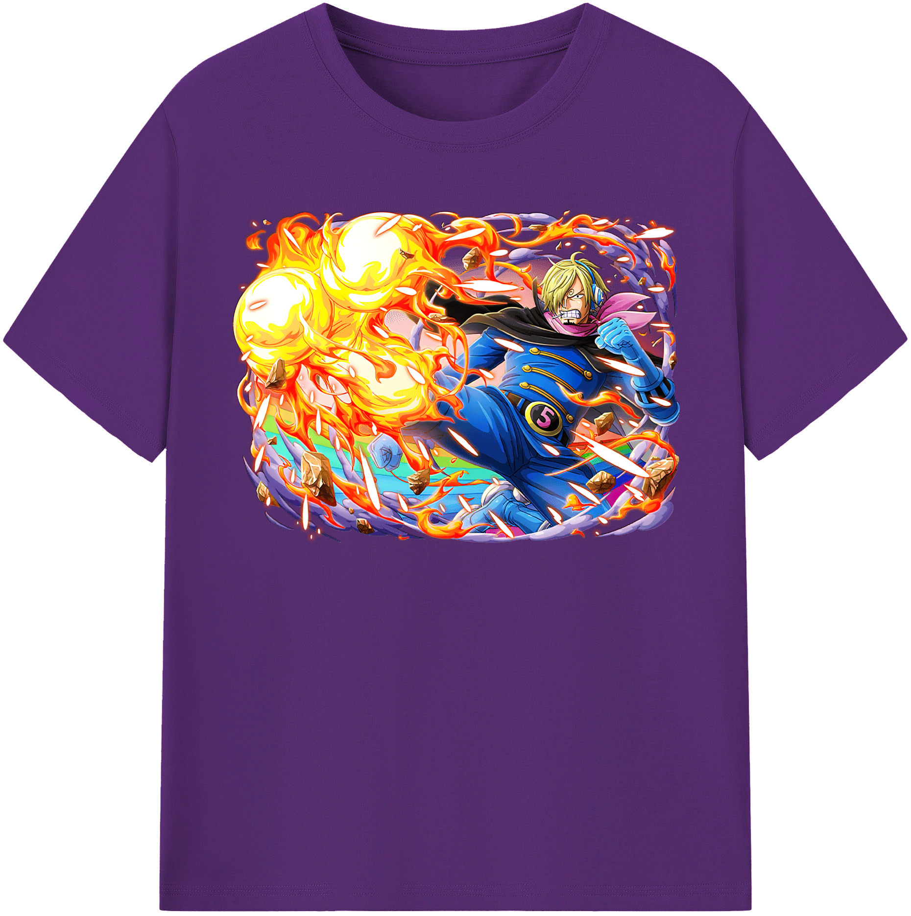 ワンピース サンジ ONE PIECE Sanji 綿100％半袖Tシャツ（フロントプリント）