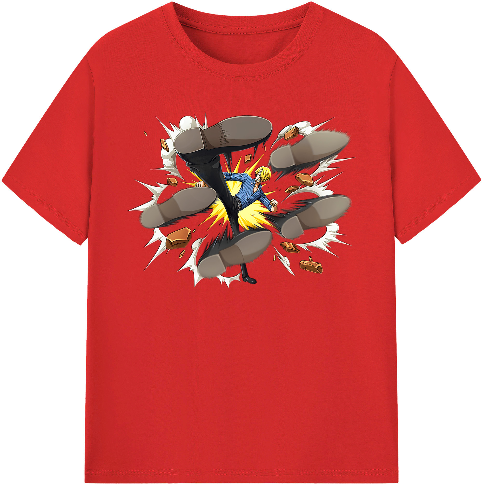 ワンピース サンジ ONE PIECE Sanji 綿100％半袖Tシャツ（フロントプリント）