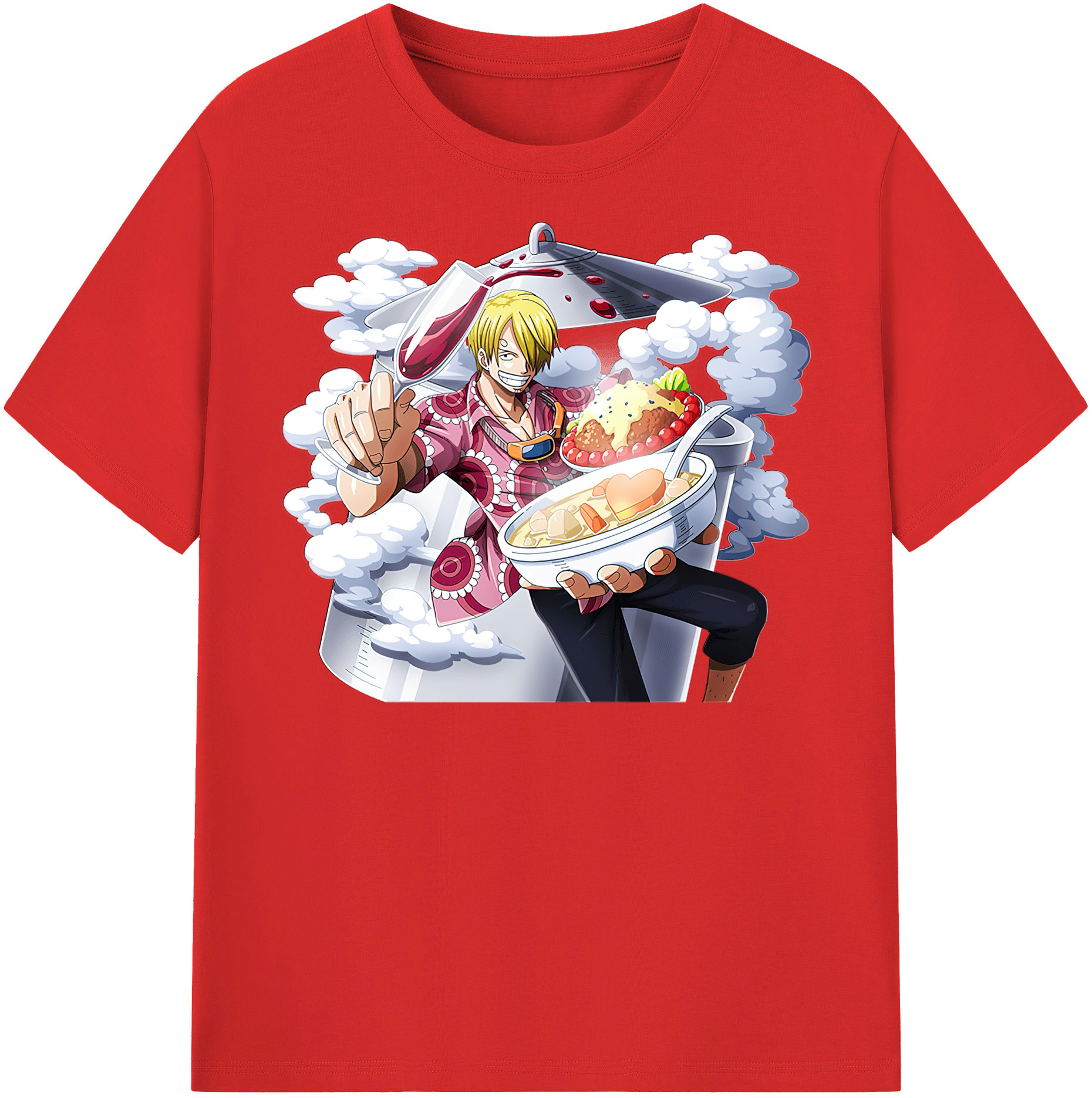 ワンピース サンジ ONE PIECE Sanji 綿100％半袖Tシャツ（フロントプリント）