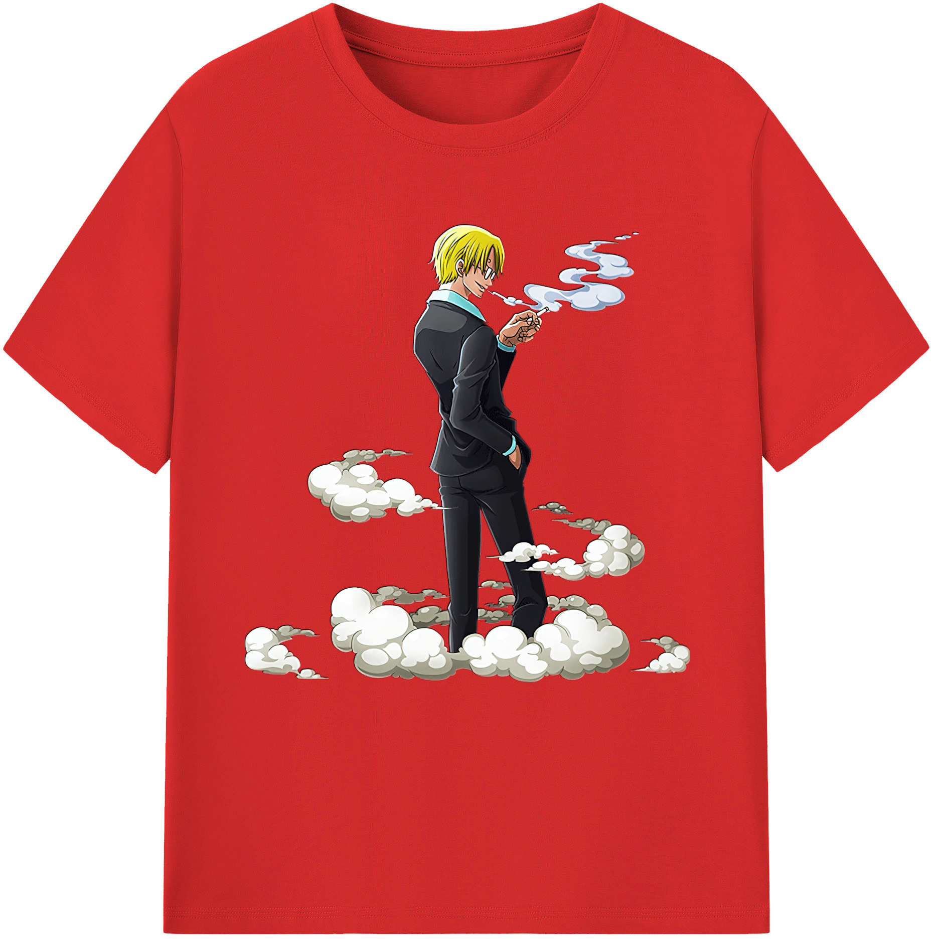 （画像用） ワンピース サンジ ONE PIECE Sanji 綿100％半袖Tシャツ（フロントプリント）