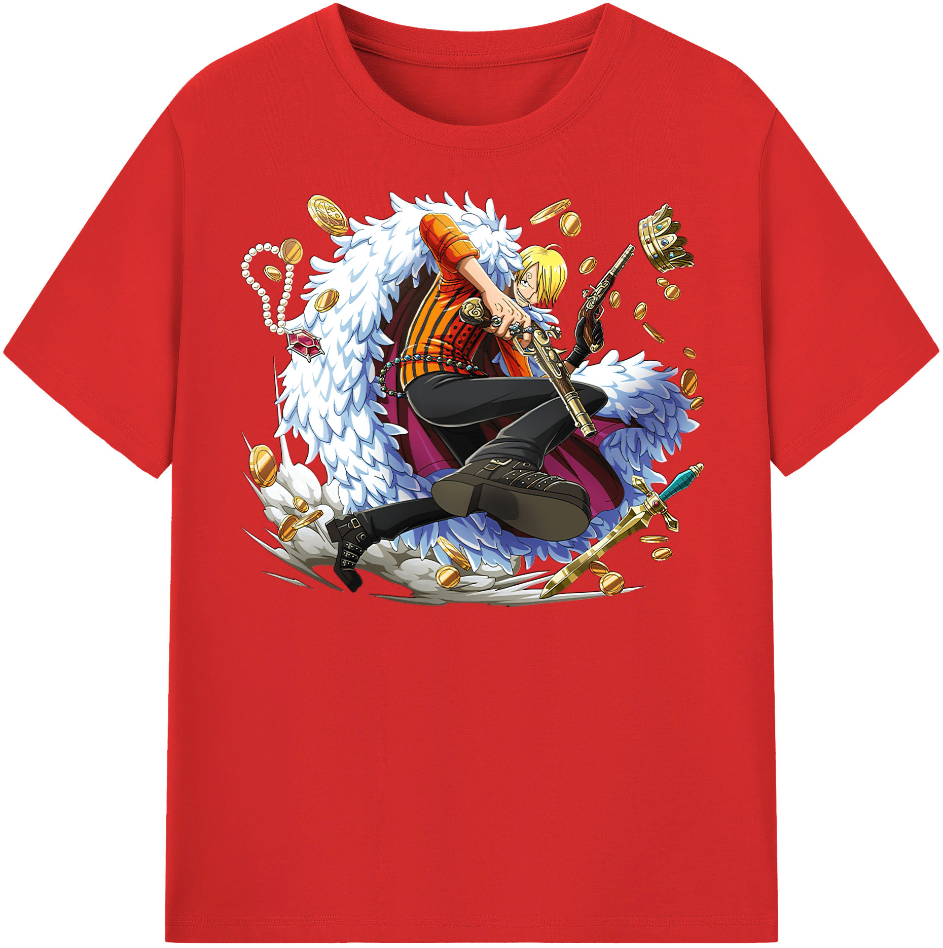 ワンピース サンジ ONE PIECE Sanji 綿100％半袖Tシャツ（フロントプリント）