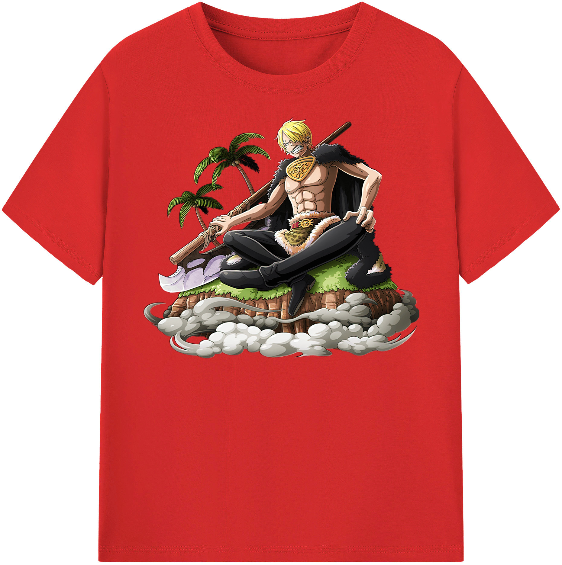ワンピース サンジ ONE PIECE Sanji 綿100％半袖Tシャツ（フロントプリント）