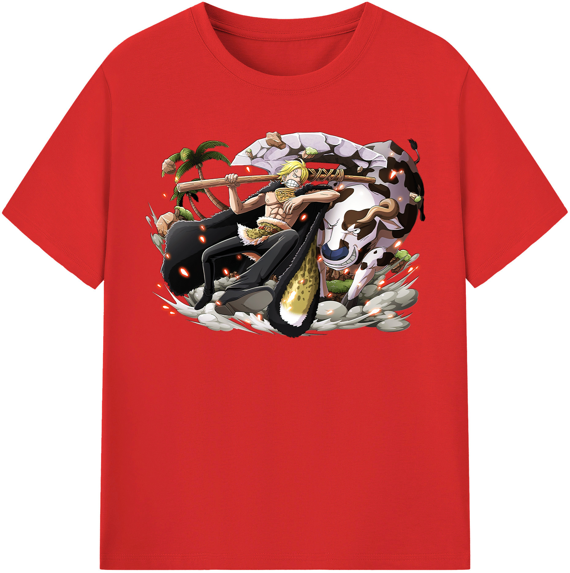ワンピース サンジ ONE PIECE Sanji 綿100％半袖Tシャツ（フロントプリント）