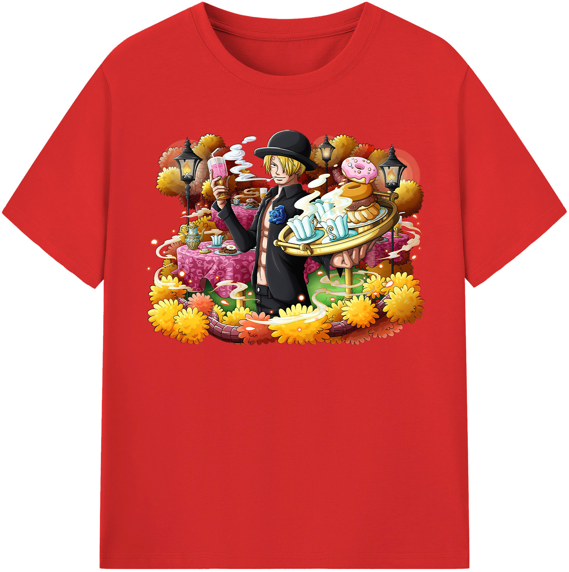 ワンピース サンジ ONE PIECE Sanji 綿100％半袖Tシャツ（フロントプリント）