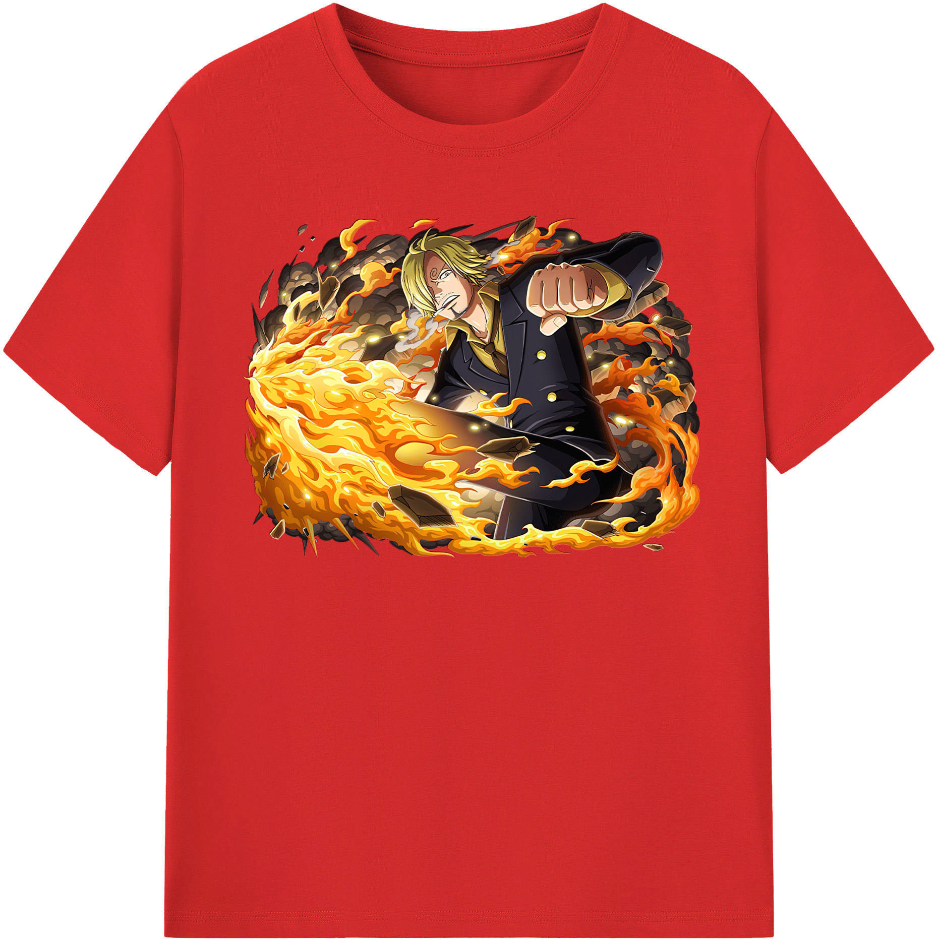 ワンピース サンジ ONE PIECE Sanji 綿100％半袖Tシャツ（フロントプリント）