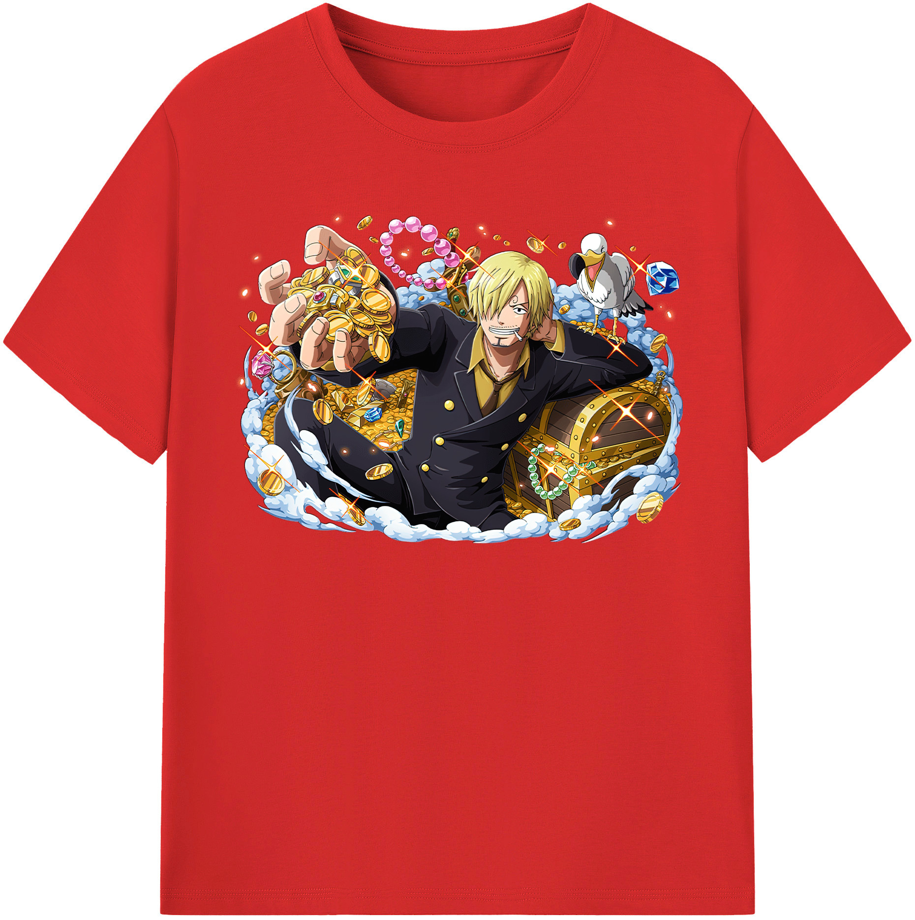 ワンピース サンジ ONE PIECE Sanji 綿100％半袖Tシャツ（フロントプリント）