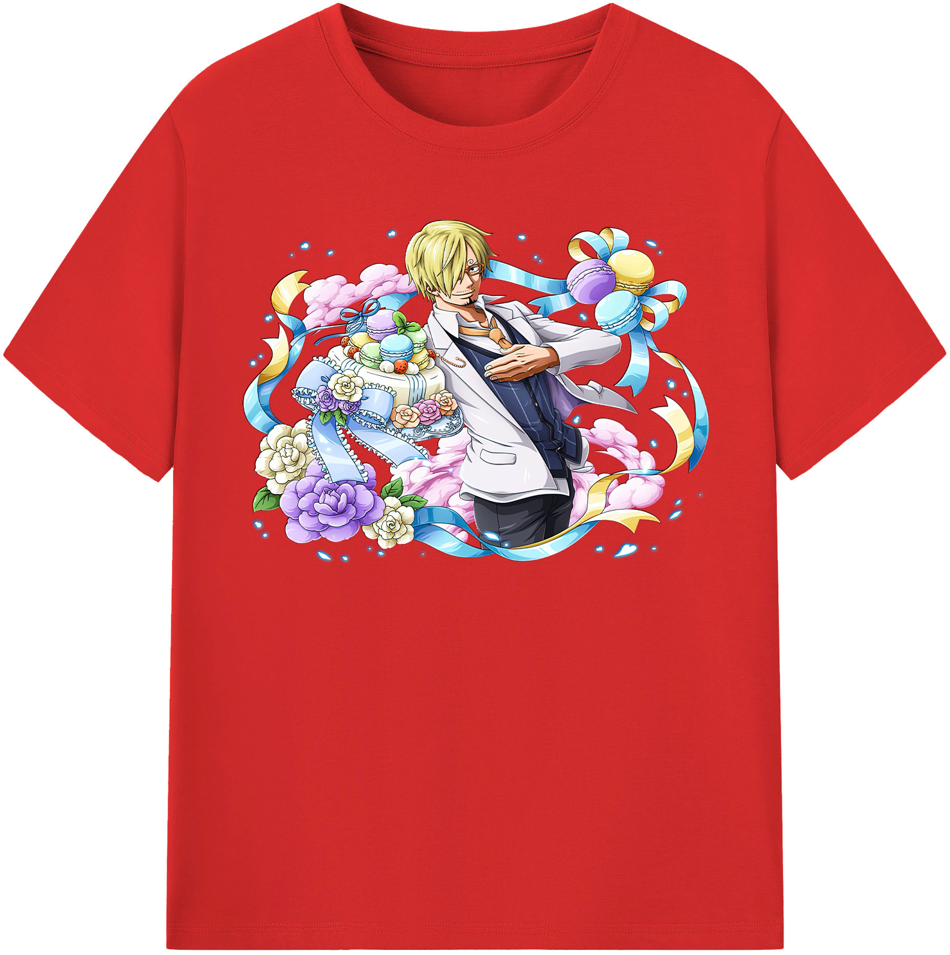 ワンピース サンジ ONE PIECE Sanji 綿100％半袖Tシャツ（フロントプリント）