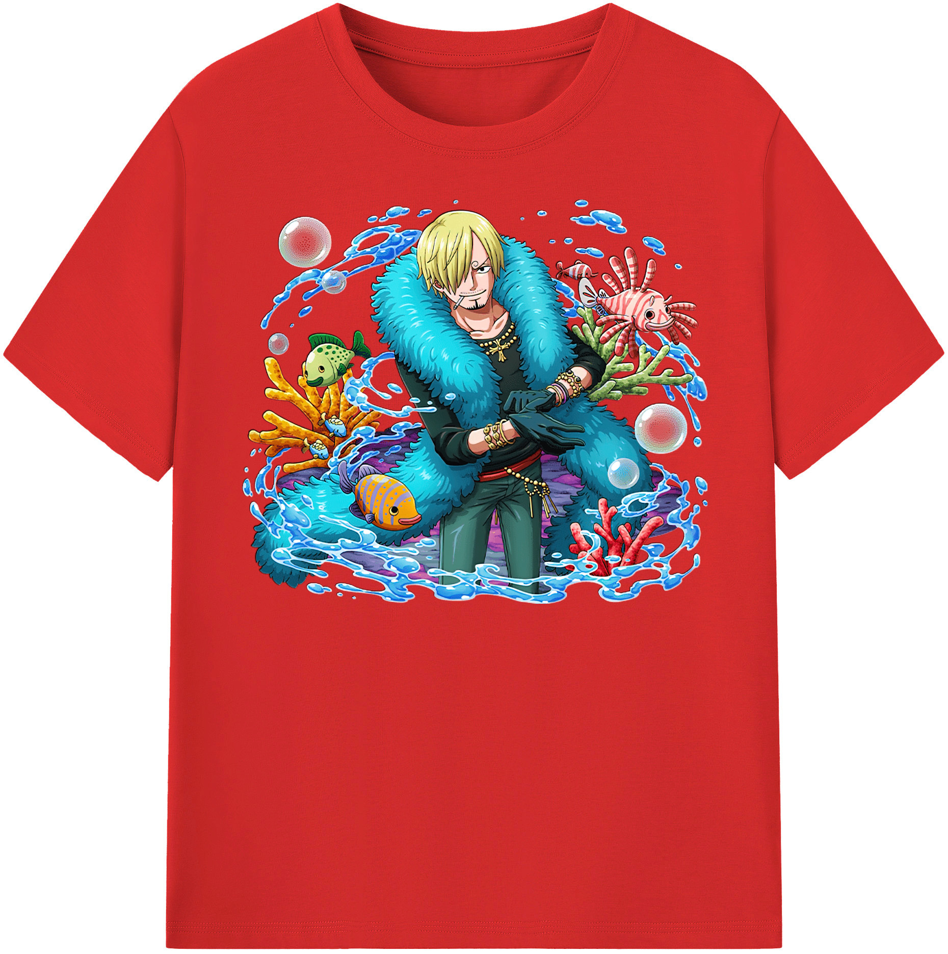 ワンピース サンジ ONE PIECE Sanji 綿100％半袖Tシャツ（フロントプリント）