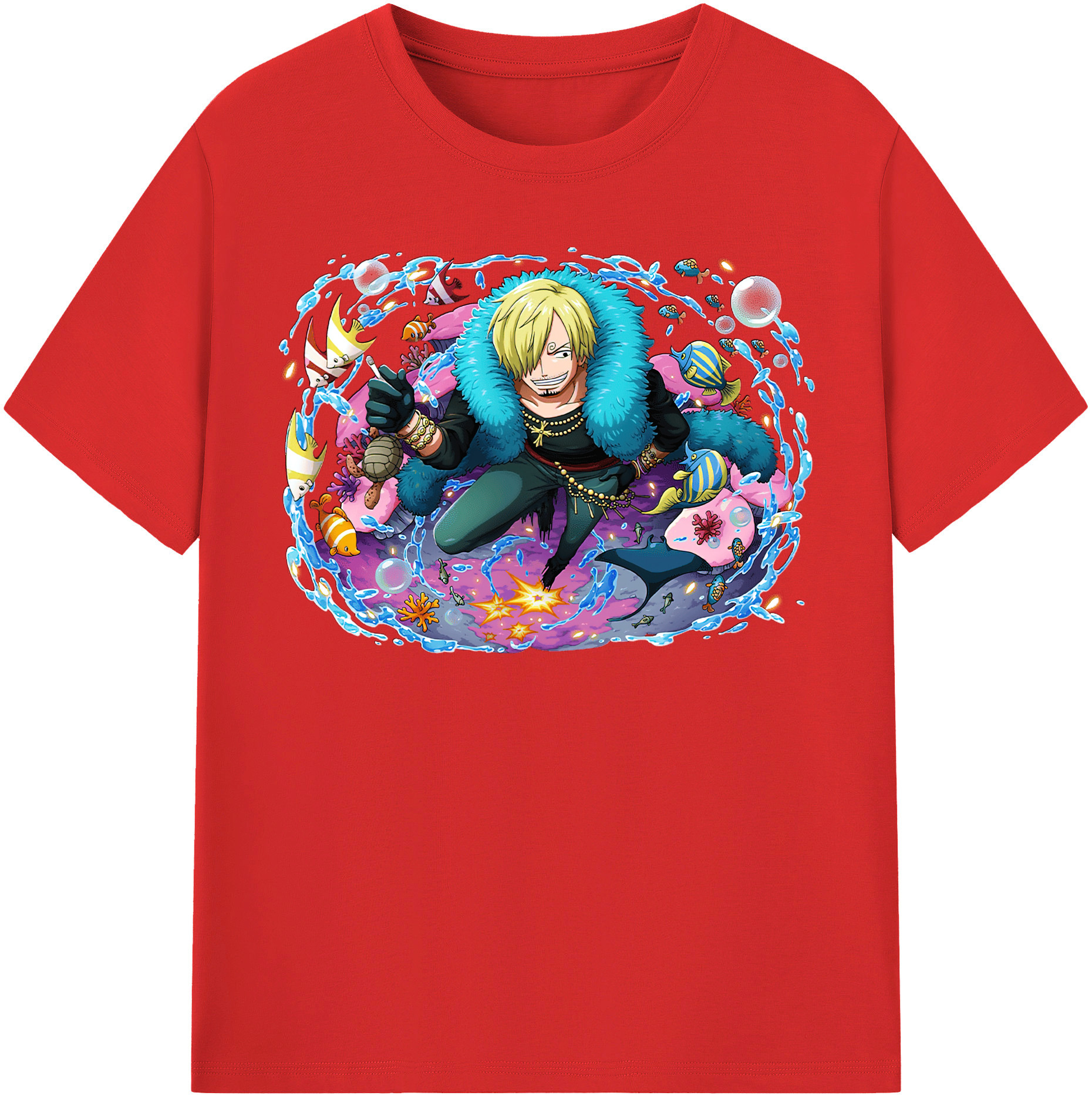 ワンピース サンジ ONE PIECE Sanji 綿100％半袖Tシャツ（フロントプリント）