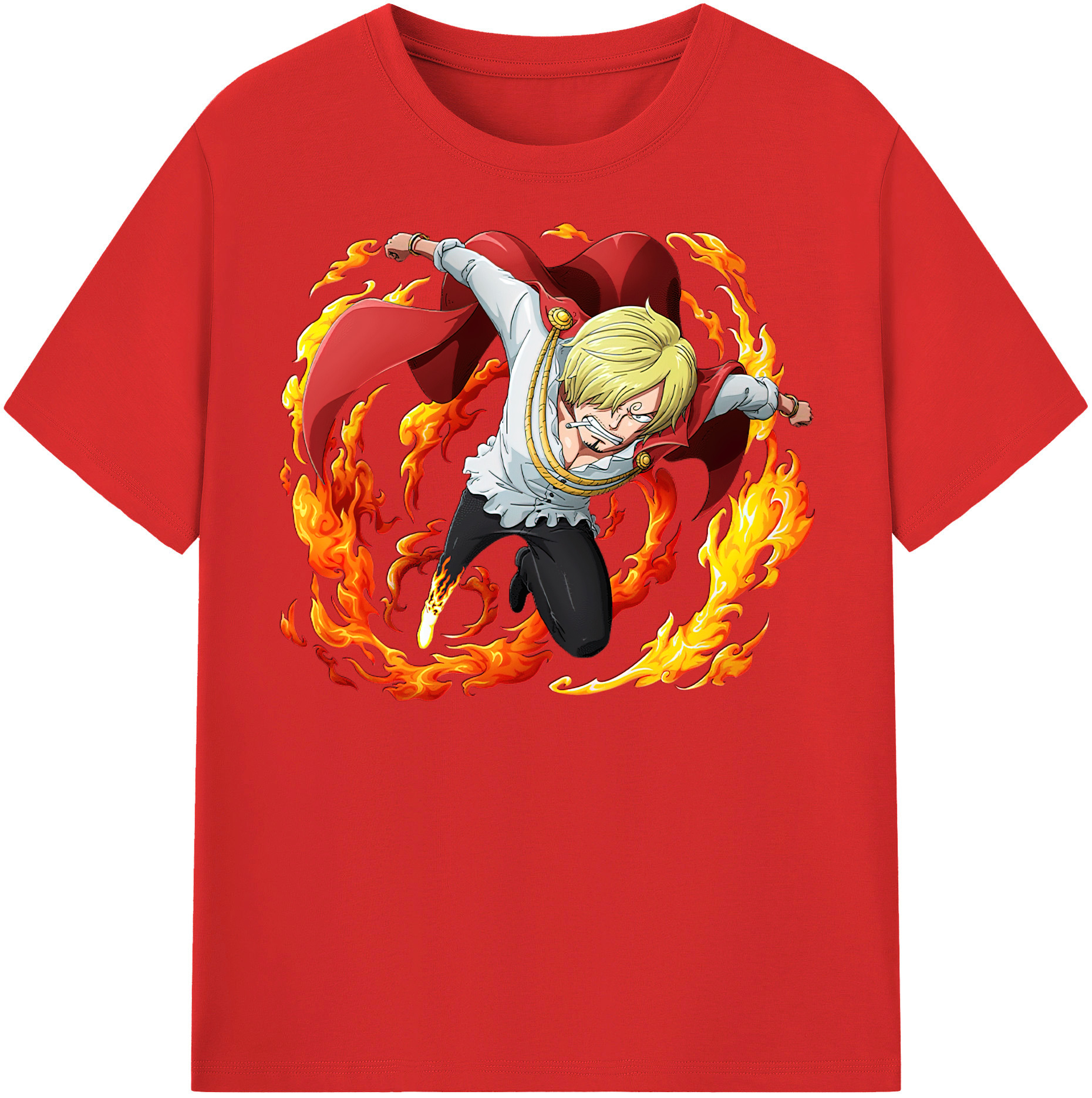ワンピース サンジ ONE PIECE Sanji 綿100％半袖Tシャツ（フロントプリント）