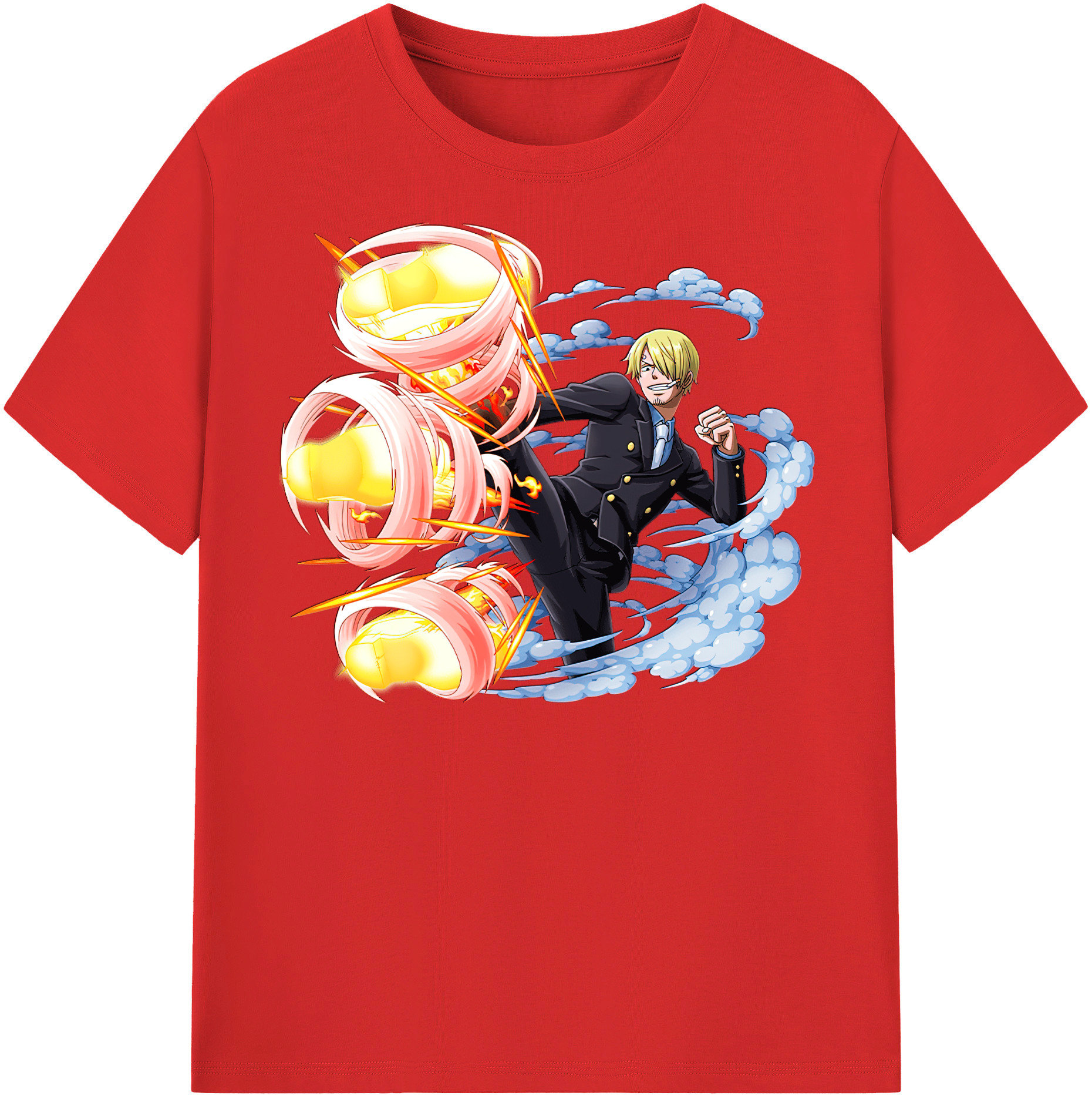 ワンピース サンジ ONE PIECE Sanji 綿100％半袖Tシャツ（フロントプリント）