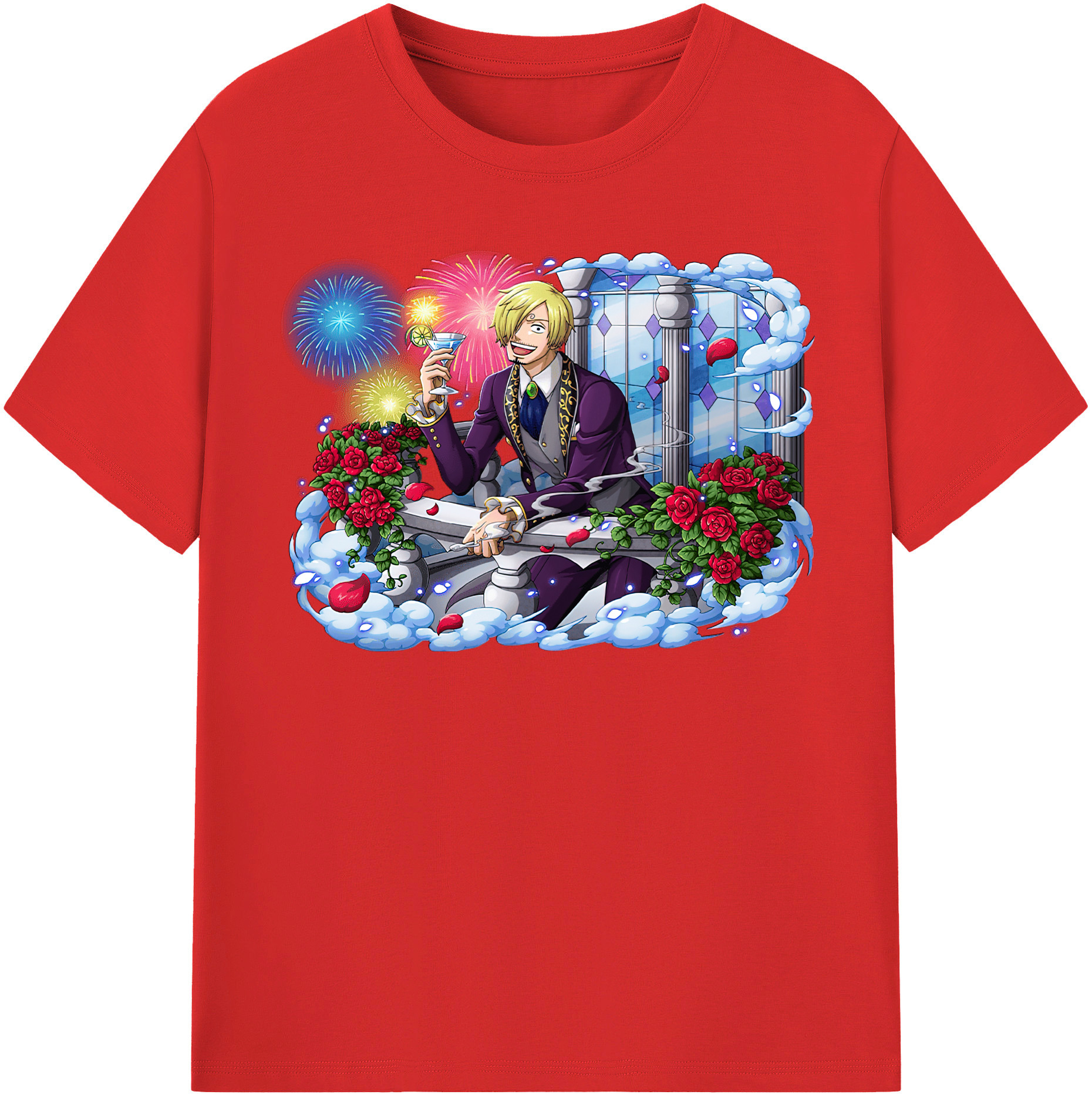 ワンピース サンジ ONE PIECE Sanji 綿100％半袖Tシャツ（フロントプリント）