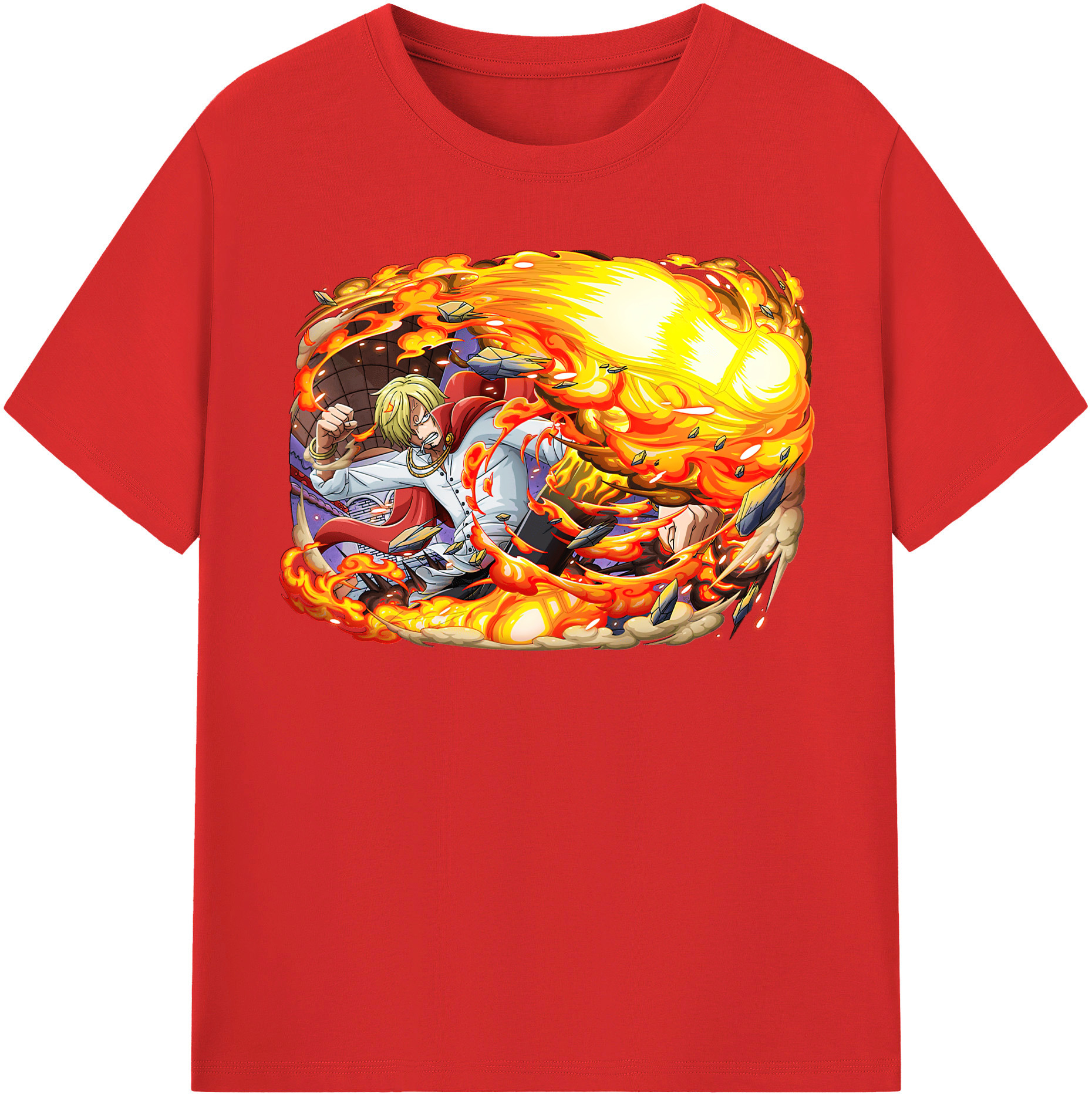 ワンピース サンジ ONE PIECE Sanji 綿100％半袖Tシャツ（フロントプリント）