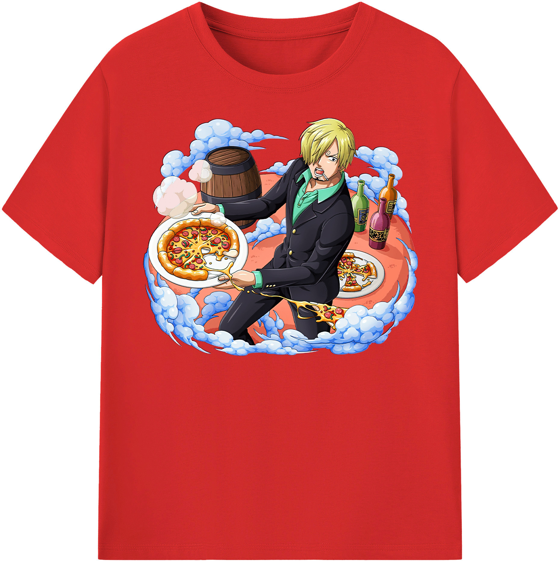 ワンピース サンジ ONE PIECE Sanji 綿100％半袖Tシャツ（フロントプリント）