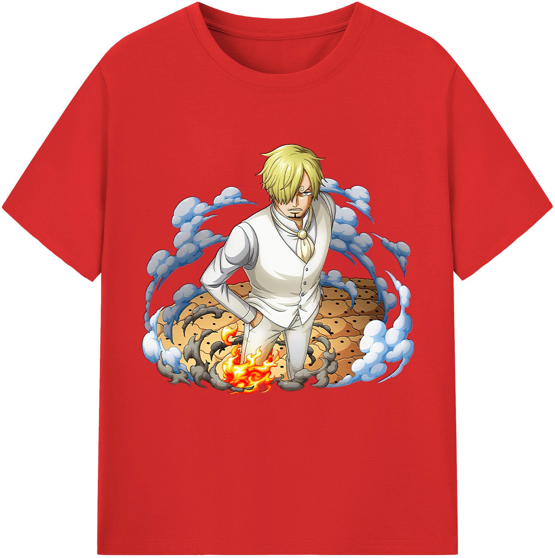 ワンピース サンジ ONE PIECE Sanji 綿100％半袖Tシャツ（フロントプリント）