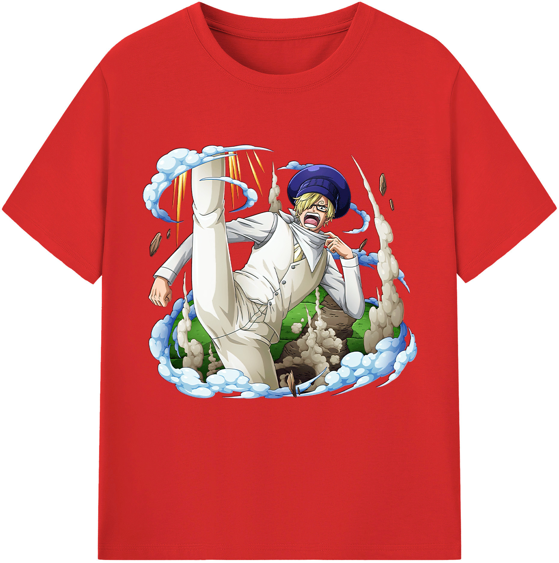 ワンピース サンジ ONE PIECE Sanji 綿100％半袖Tシャツ（フロントプリント）